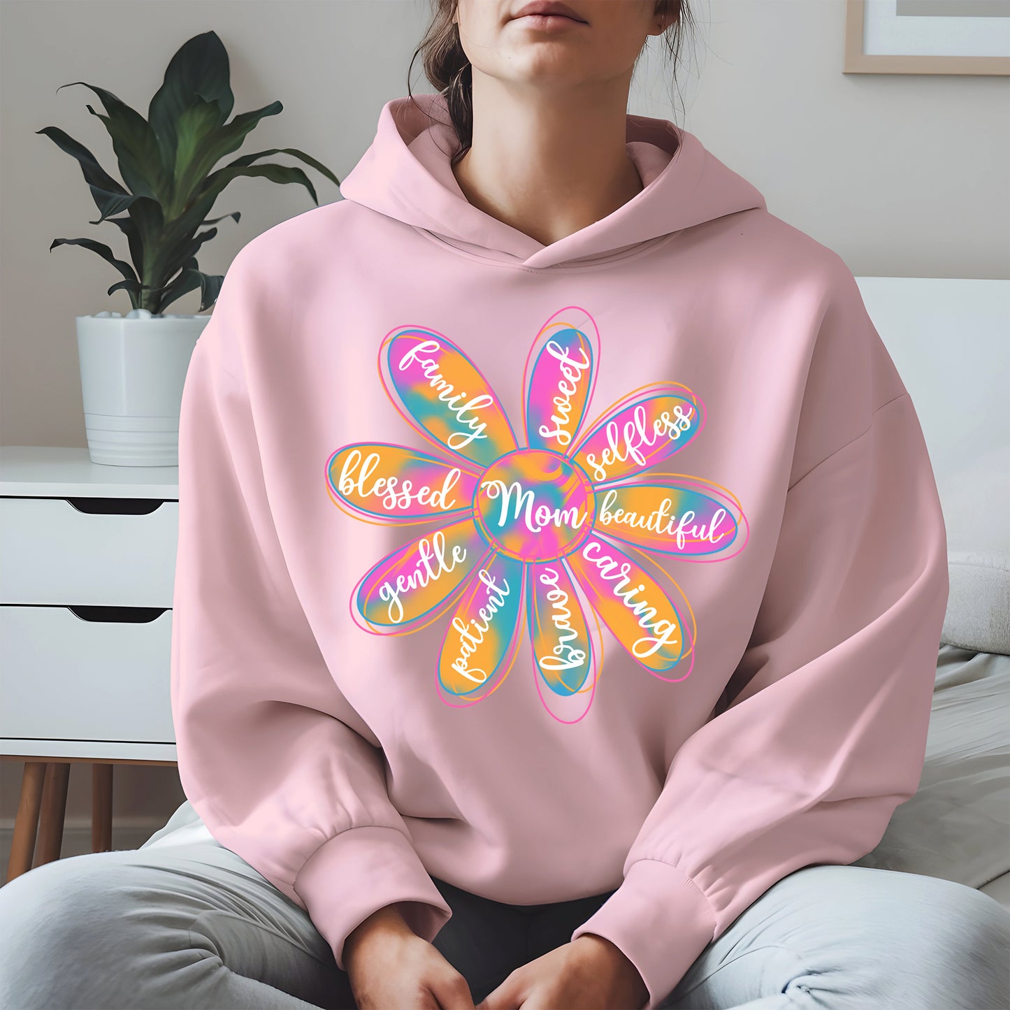 Colorful Flower Mom Shirt Hoodie Sweatshirt Gift for Mothers