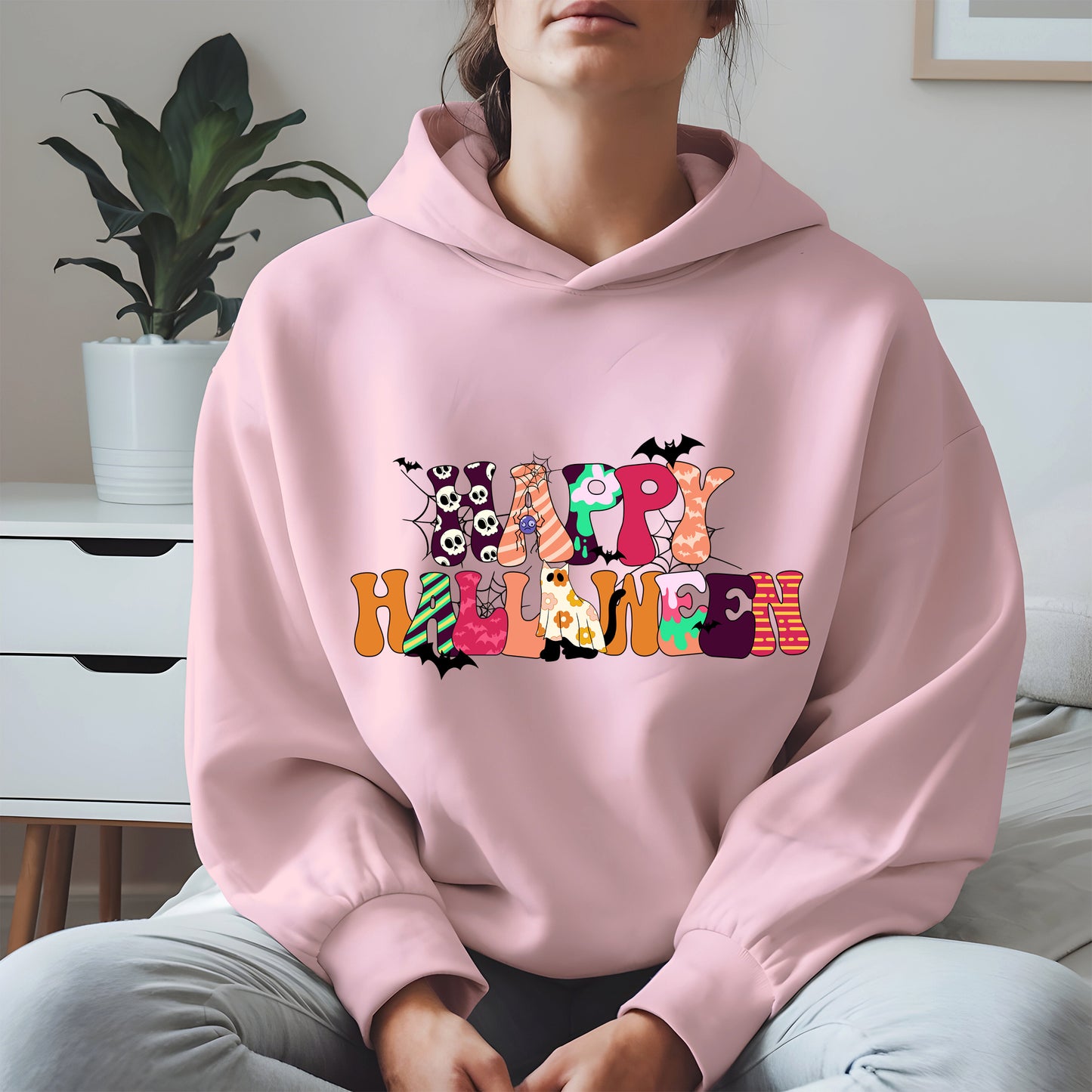 Colorful Ghost Pumpkin Retro Halloween Shirt
