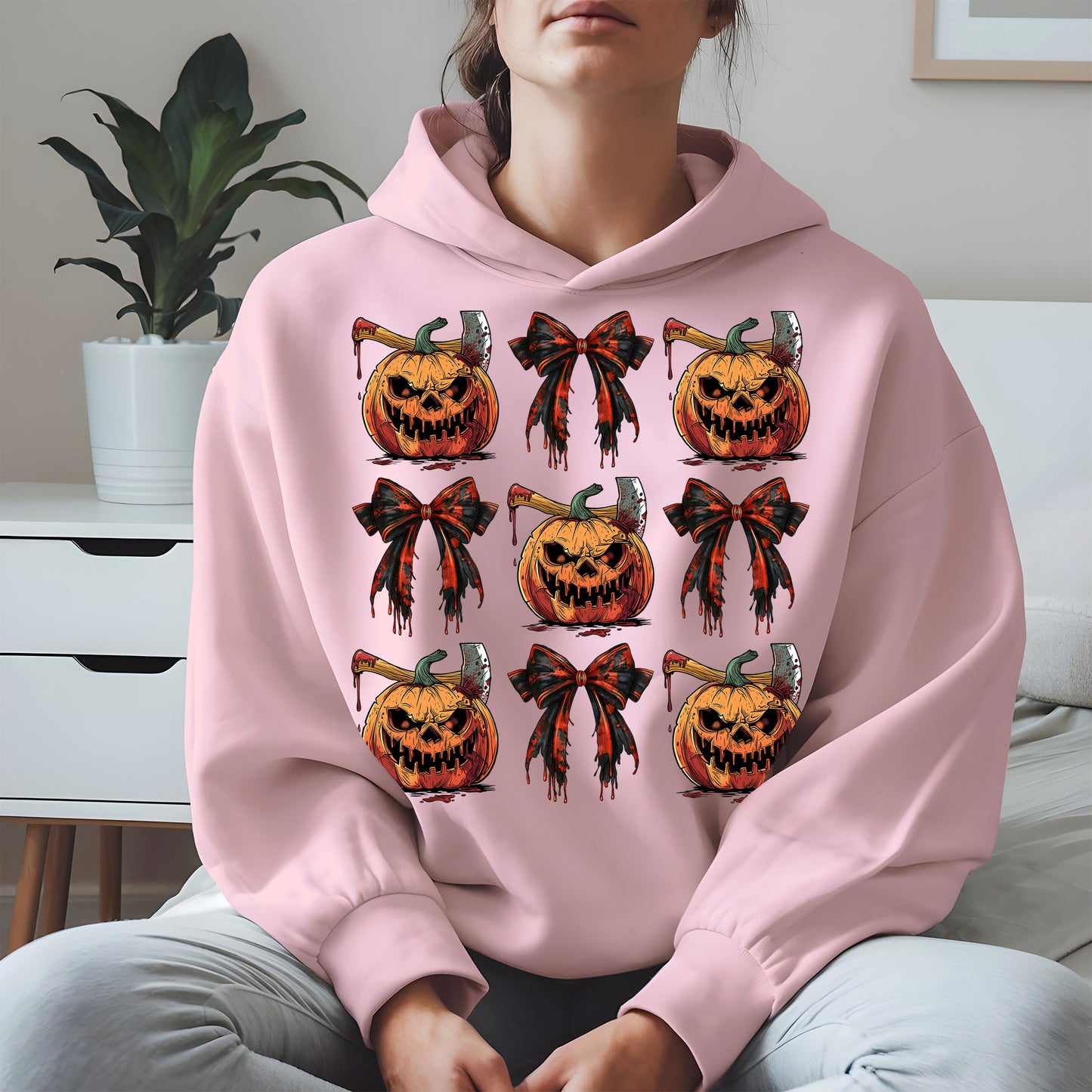 Bloody Pumpkin and Bow Halloween Shirt