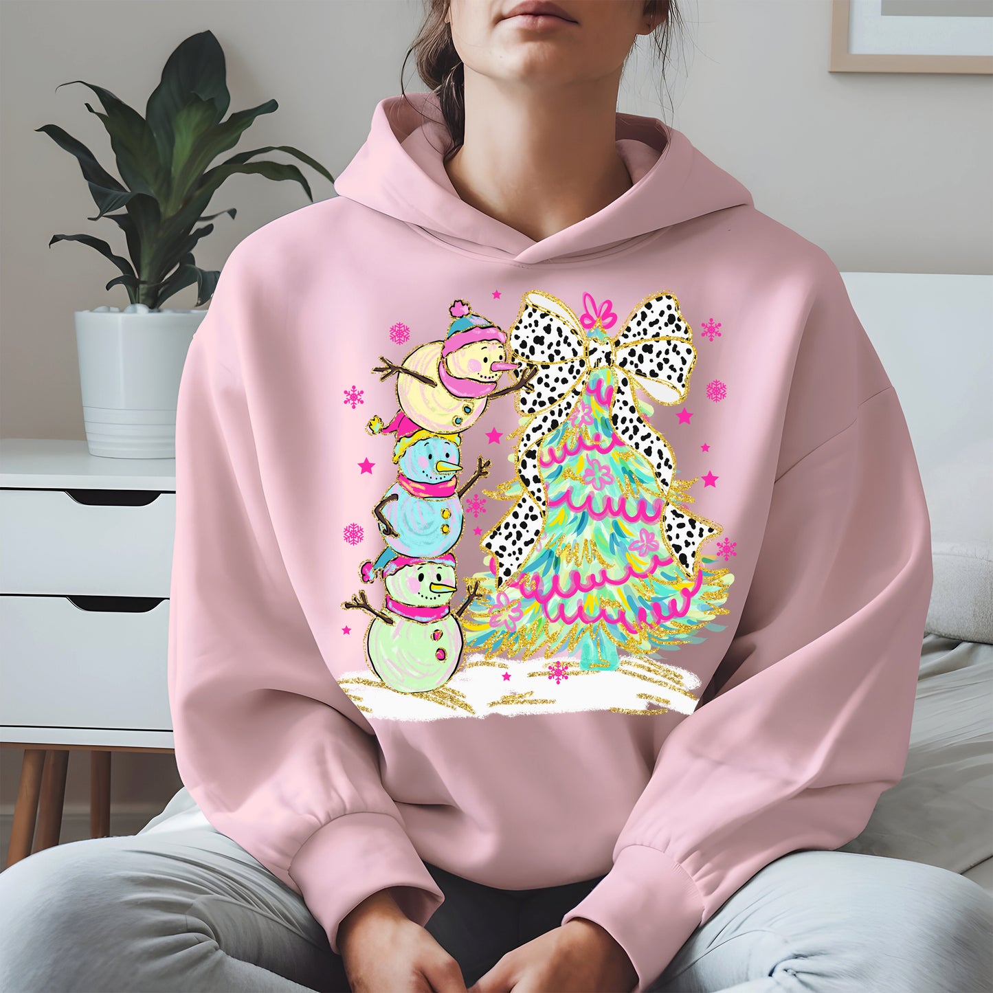 Stacked Snowmen and Christmas Tree Shirt
