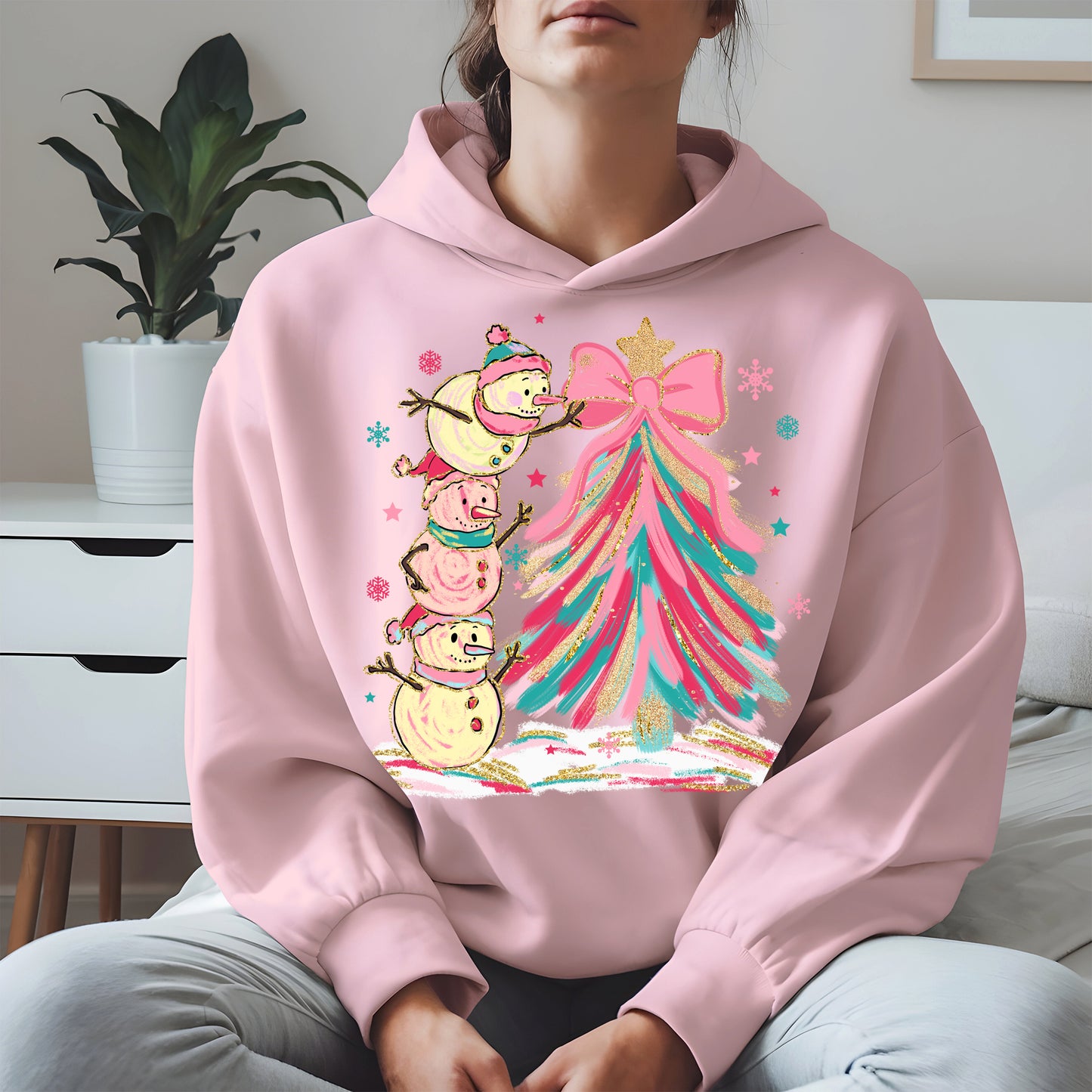 Stacked Snowmen Christmas Tree Shirt