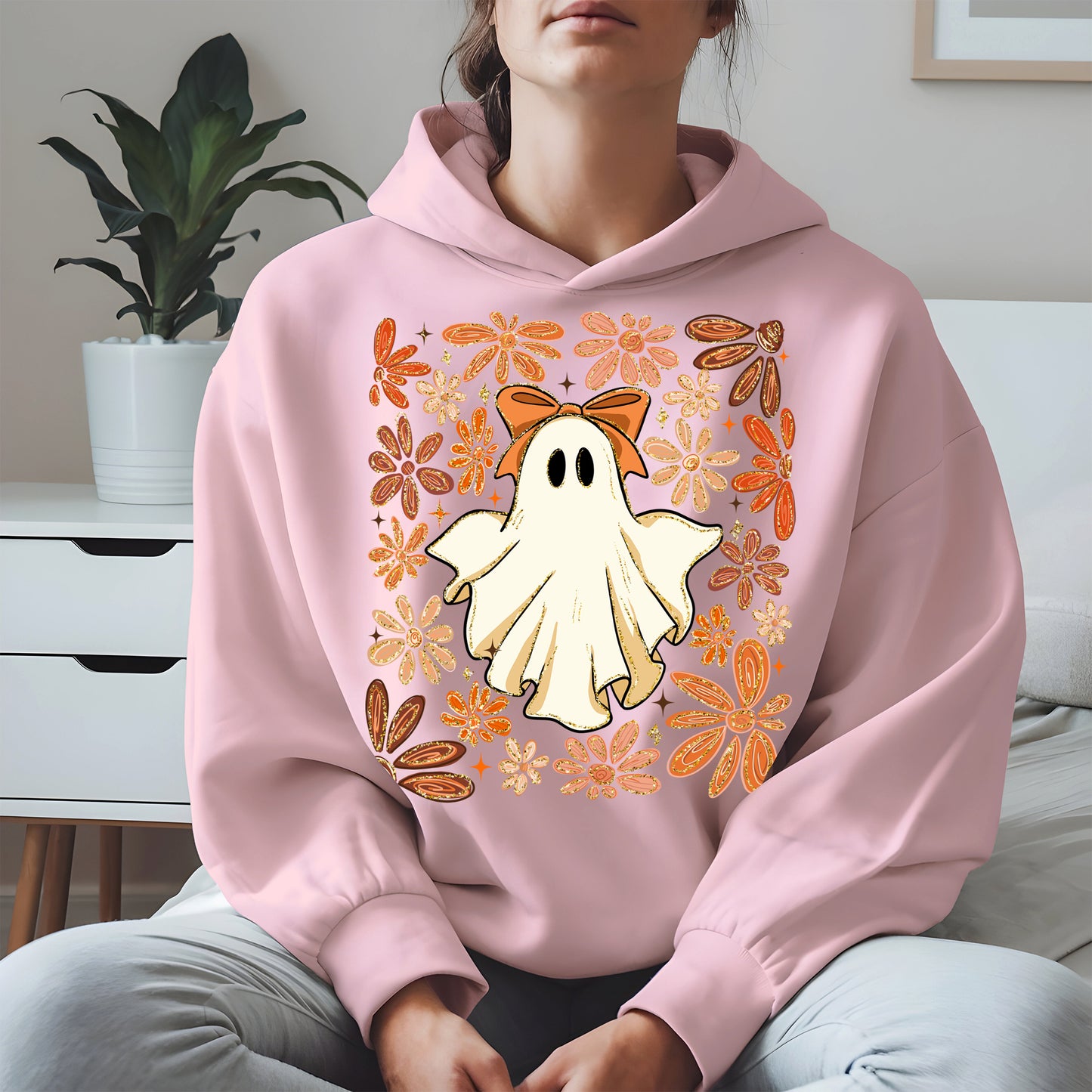 Boho floral ghost halloween shirt
