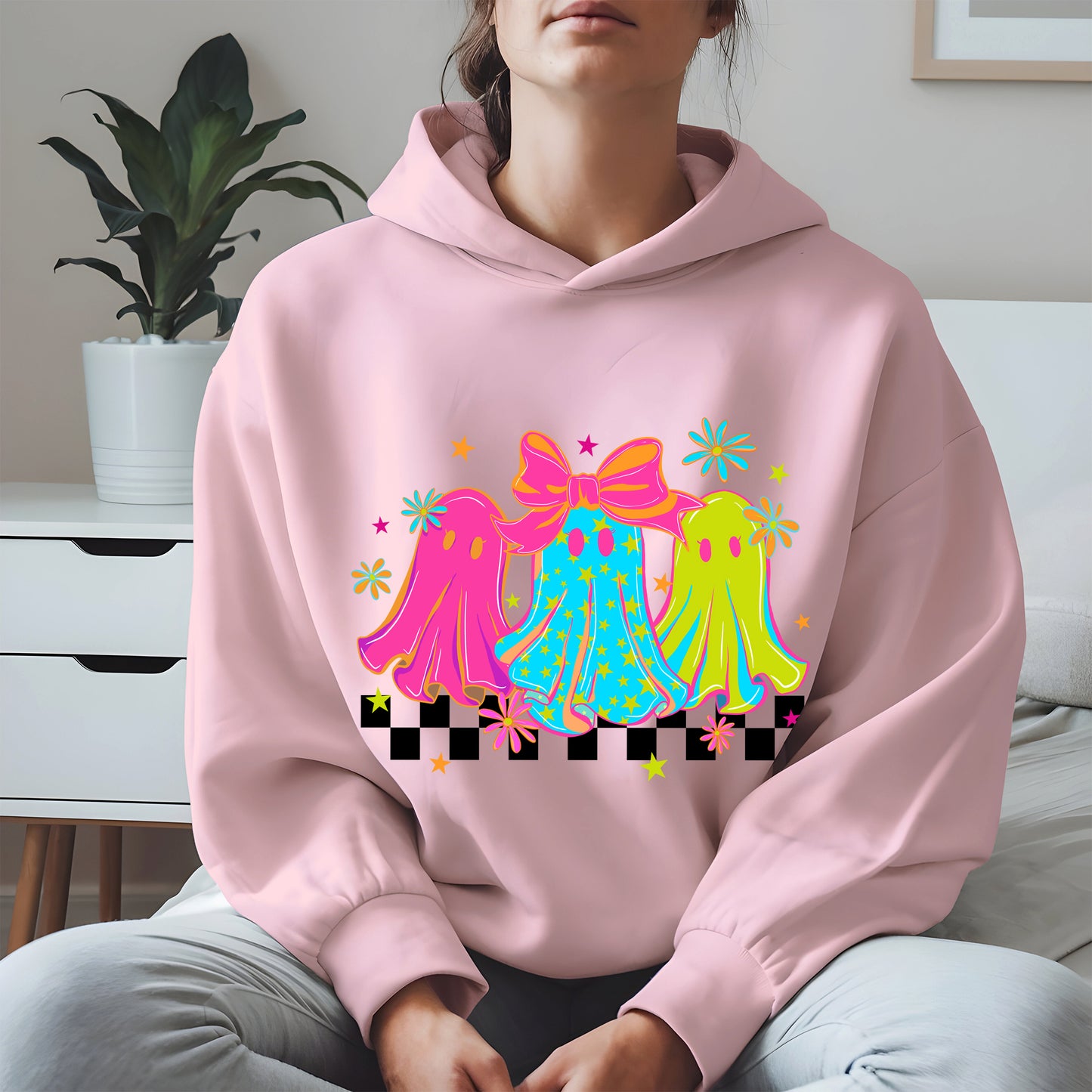 Retro Neon Cute Ghost halloween shirt