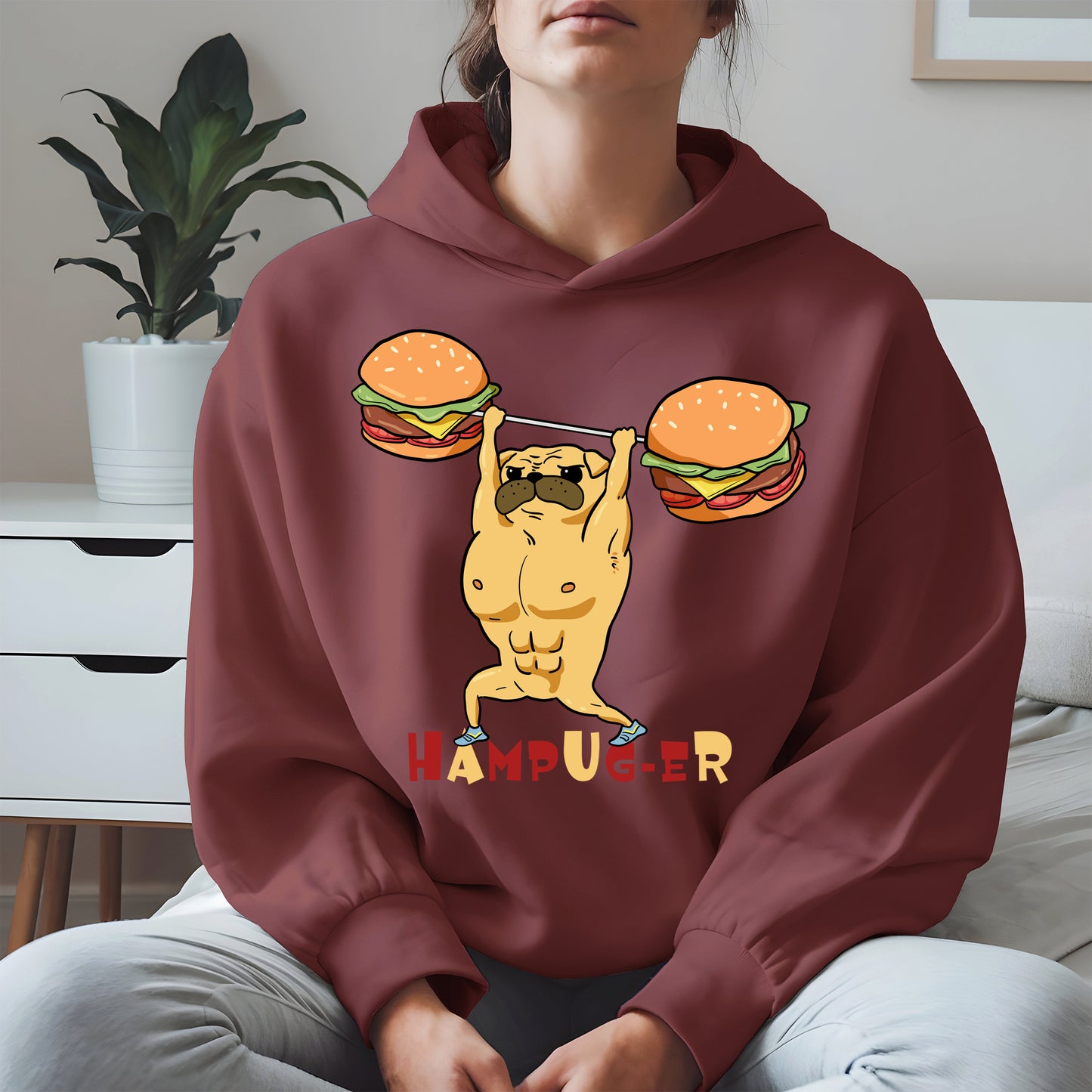 Hampug-er Funny Pug Burger Gym Shirt
