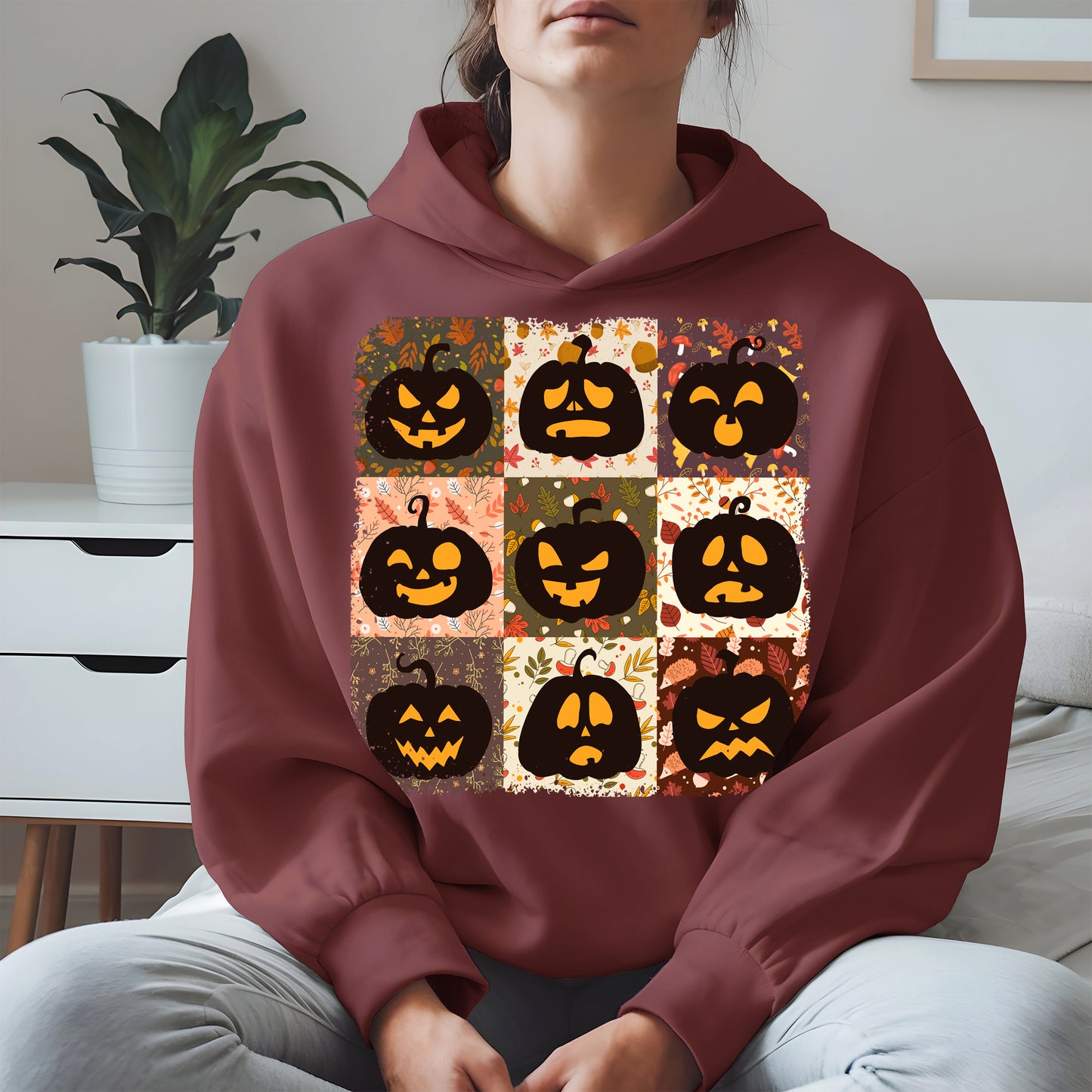 Funny Pumpkin Faces Shirt Hoodie Sweatshirt for Halloween Lovers