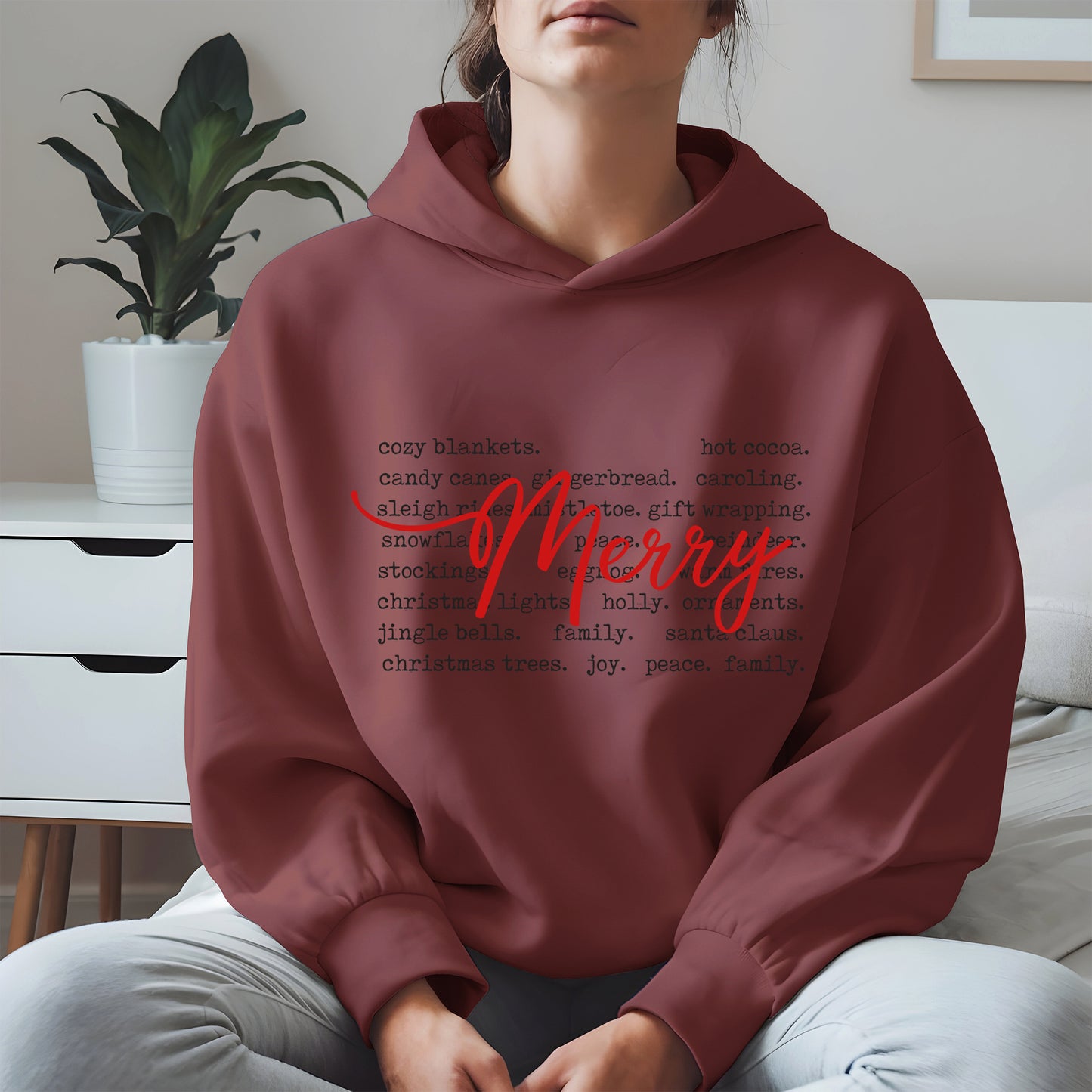 Merry Christmas Typography Shirt Hoodie