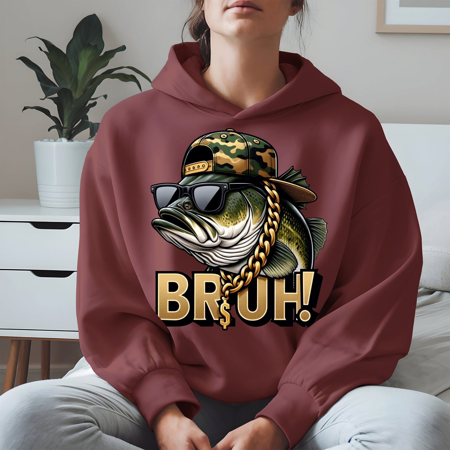 Funny Bass Fish Bruh Shirt Hoodie Sweatshirt
