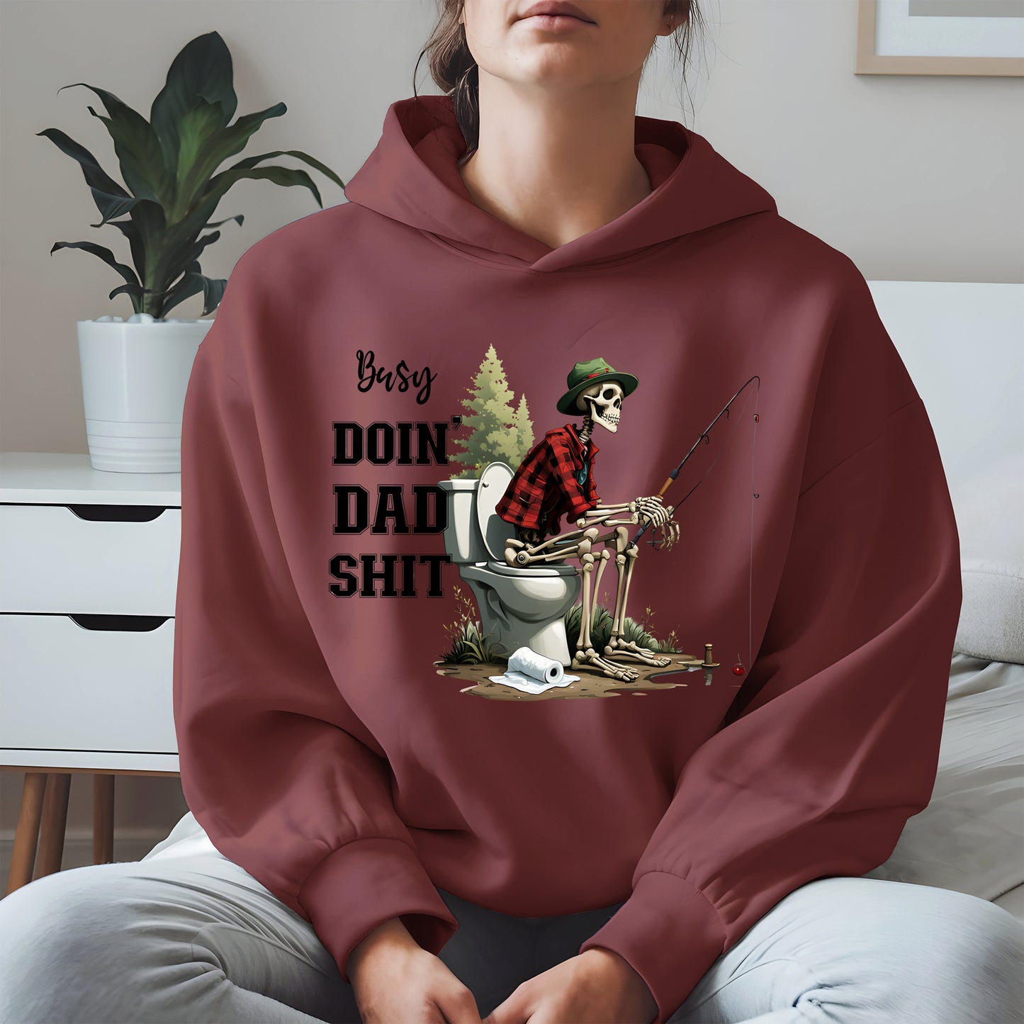 Funny Dad Fishing Skeleton Shirt Hoodie Sweatshirt
