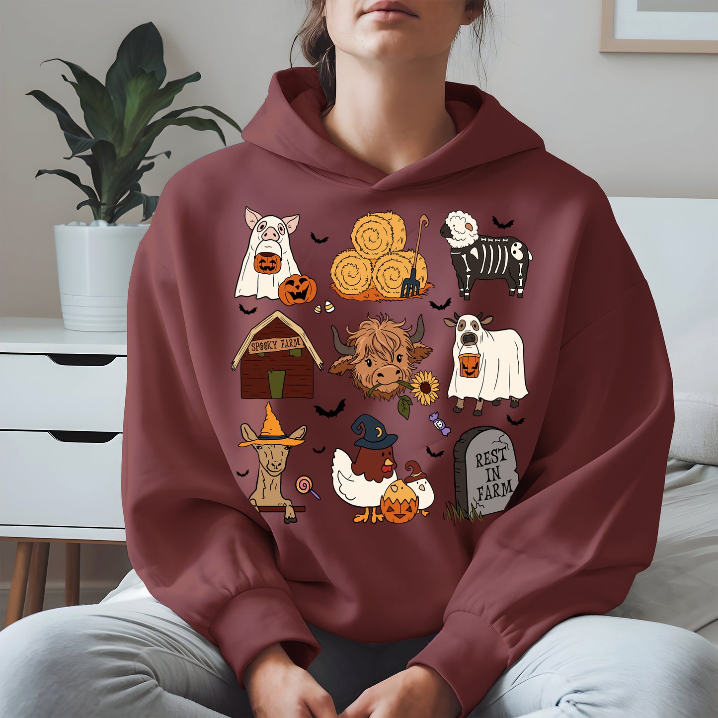 Spooky Cute Halloween Farm Animal Shirt