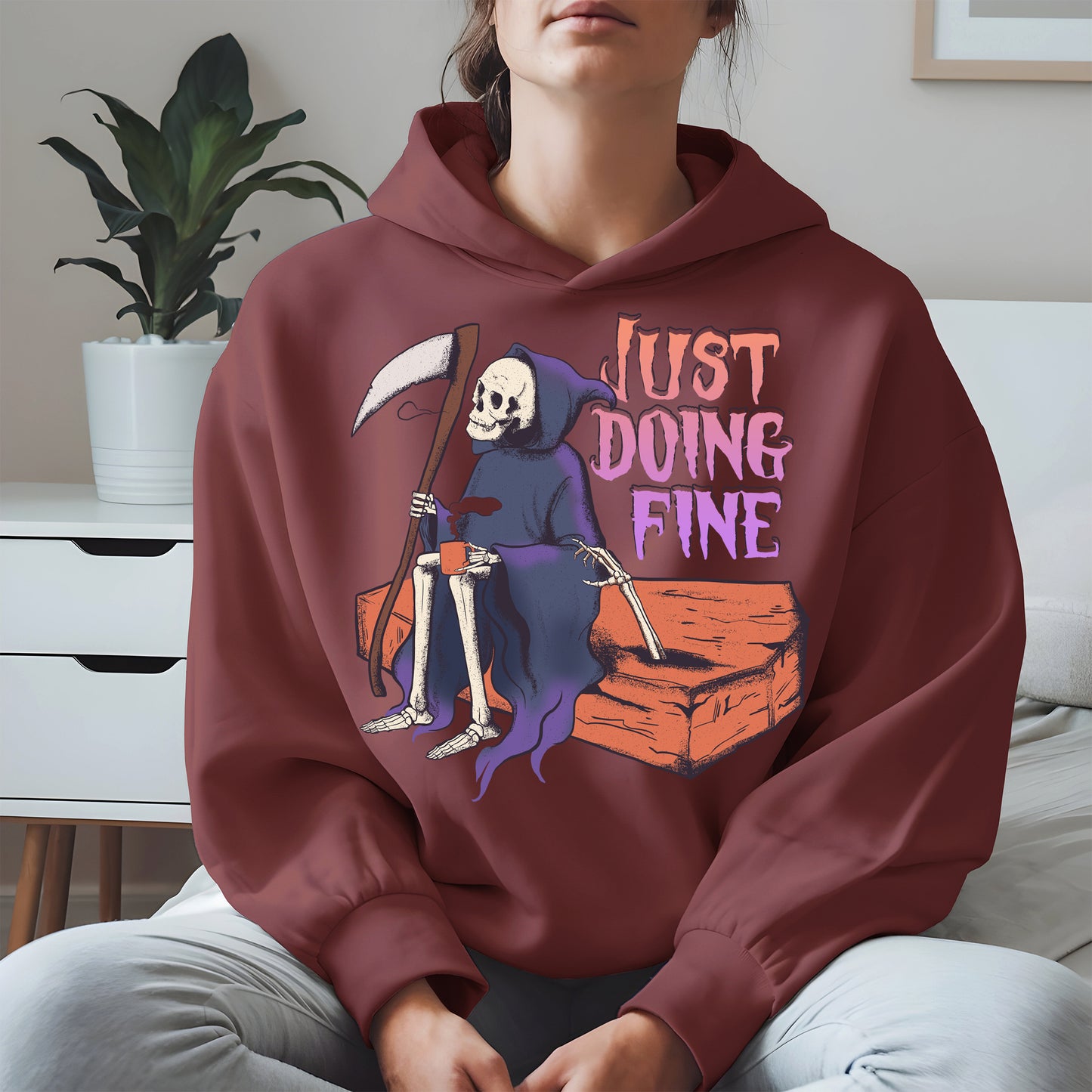 Just Doing Fine Grim Reaper Shirt