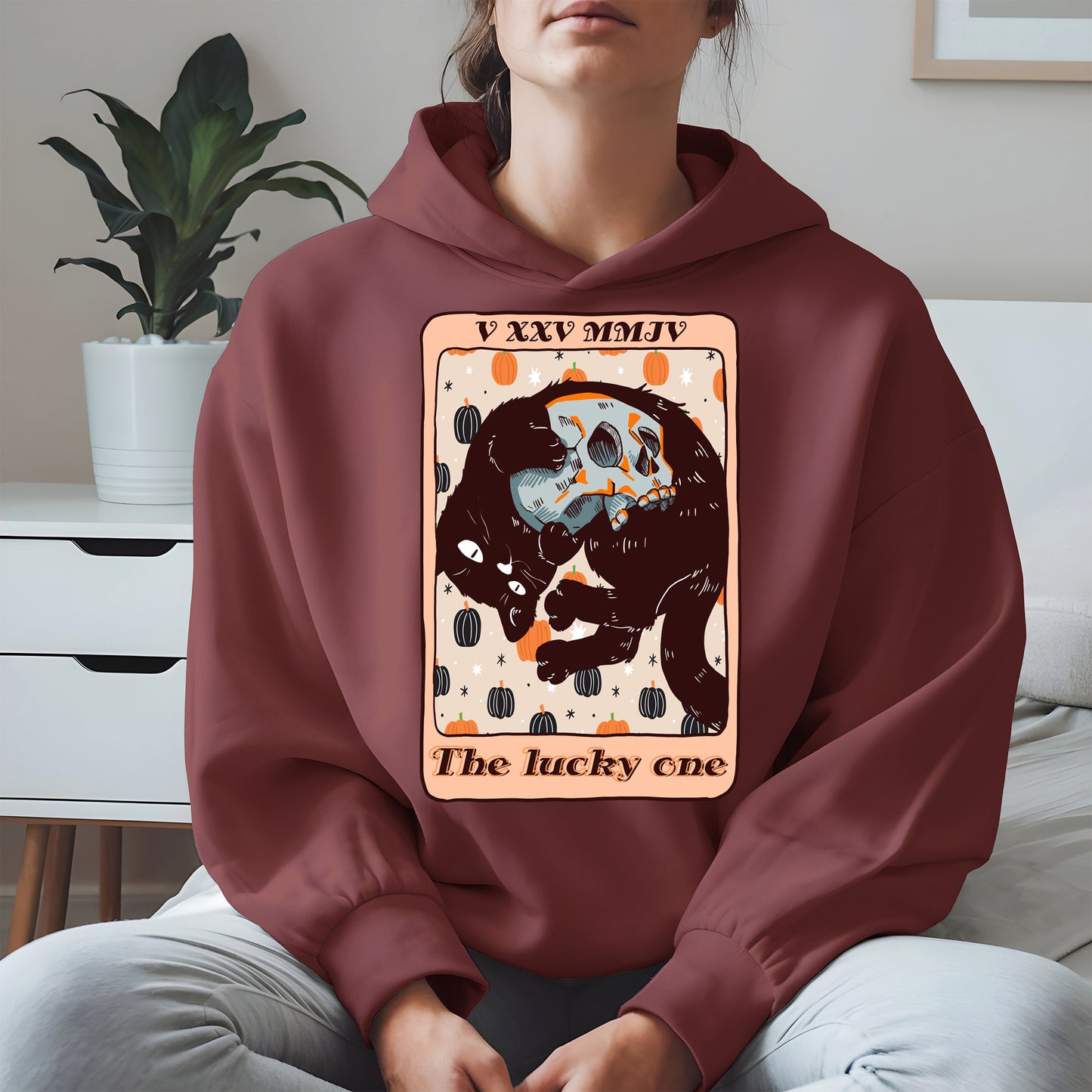 The Lucky One - Halloween Black Cat Tarot Tee
