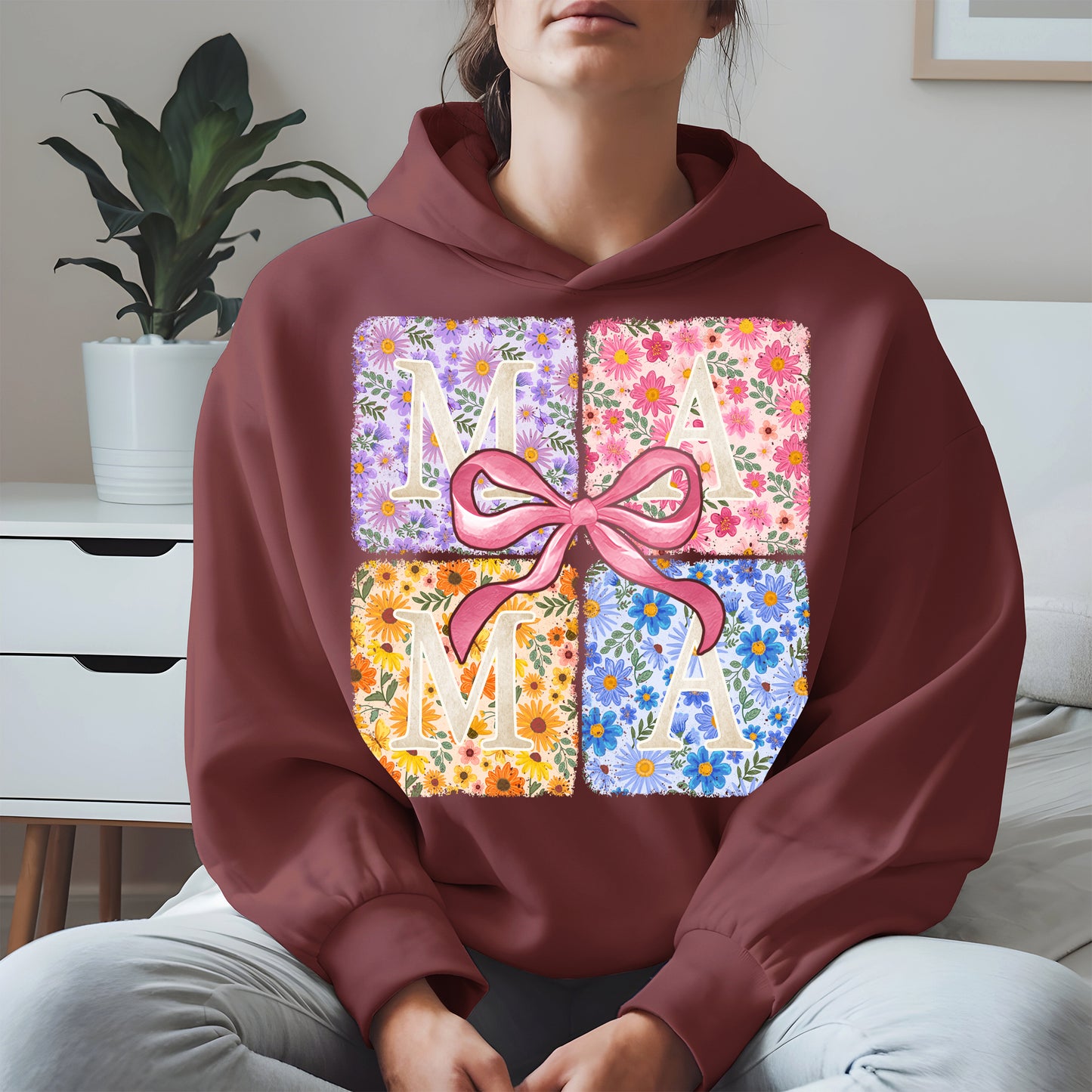 Floral MAMA Shirt Mother Tee Hoodie Sweatshirt Gift for Moms