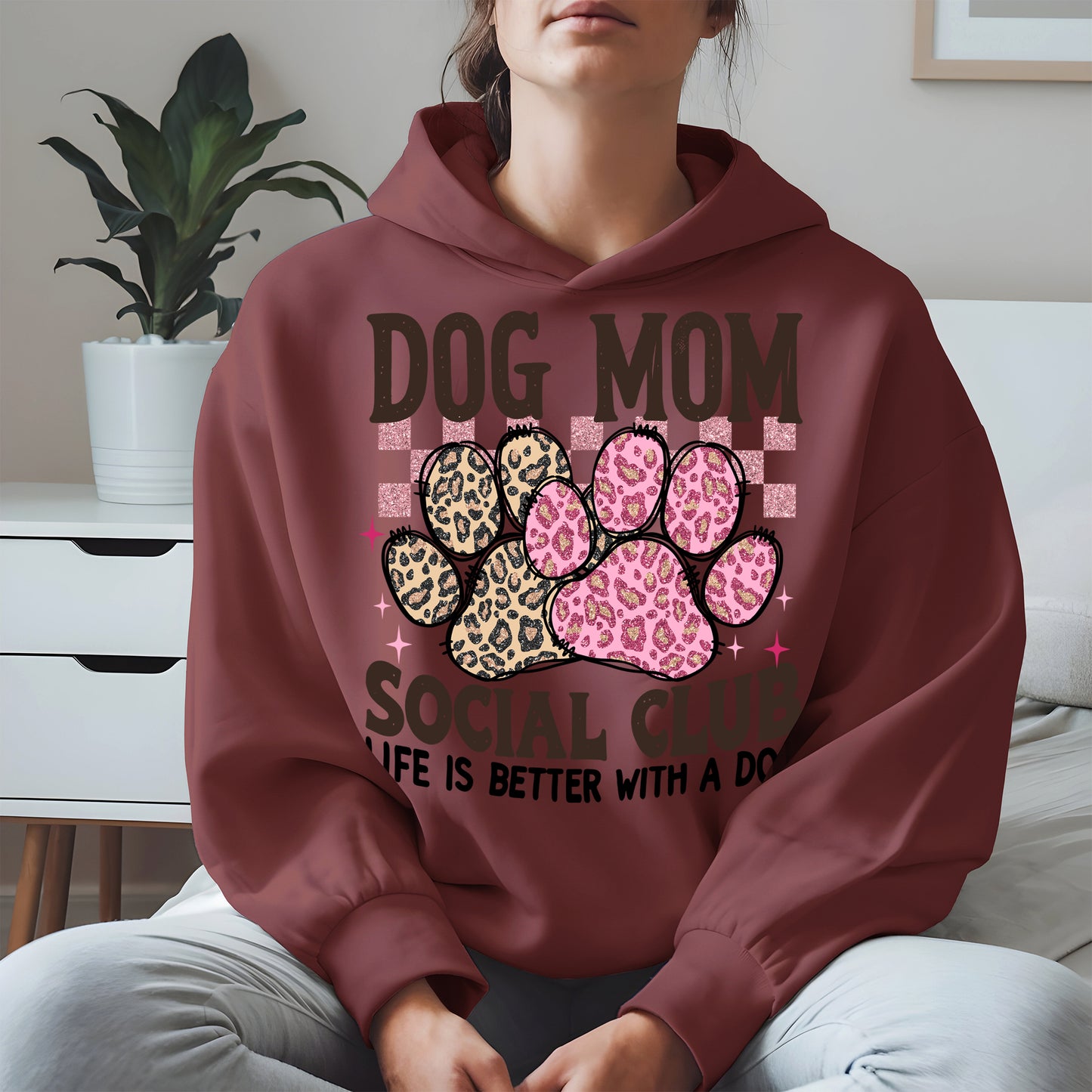 Dog Mom Social Club Shirt Hoodie Sweatshirt Gift for Pet Moms