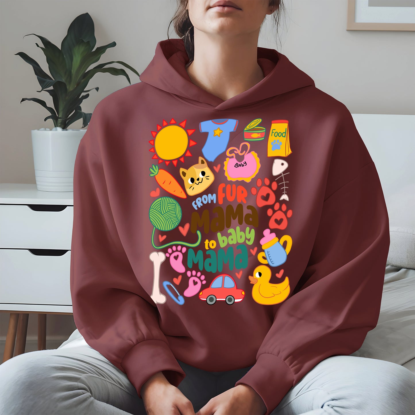 From Fur Mama to Baby Mama Shirt Hoodie Sweatshirt Gift