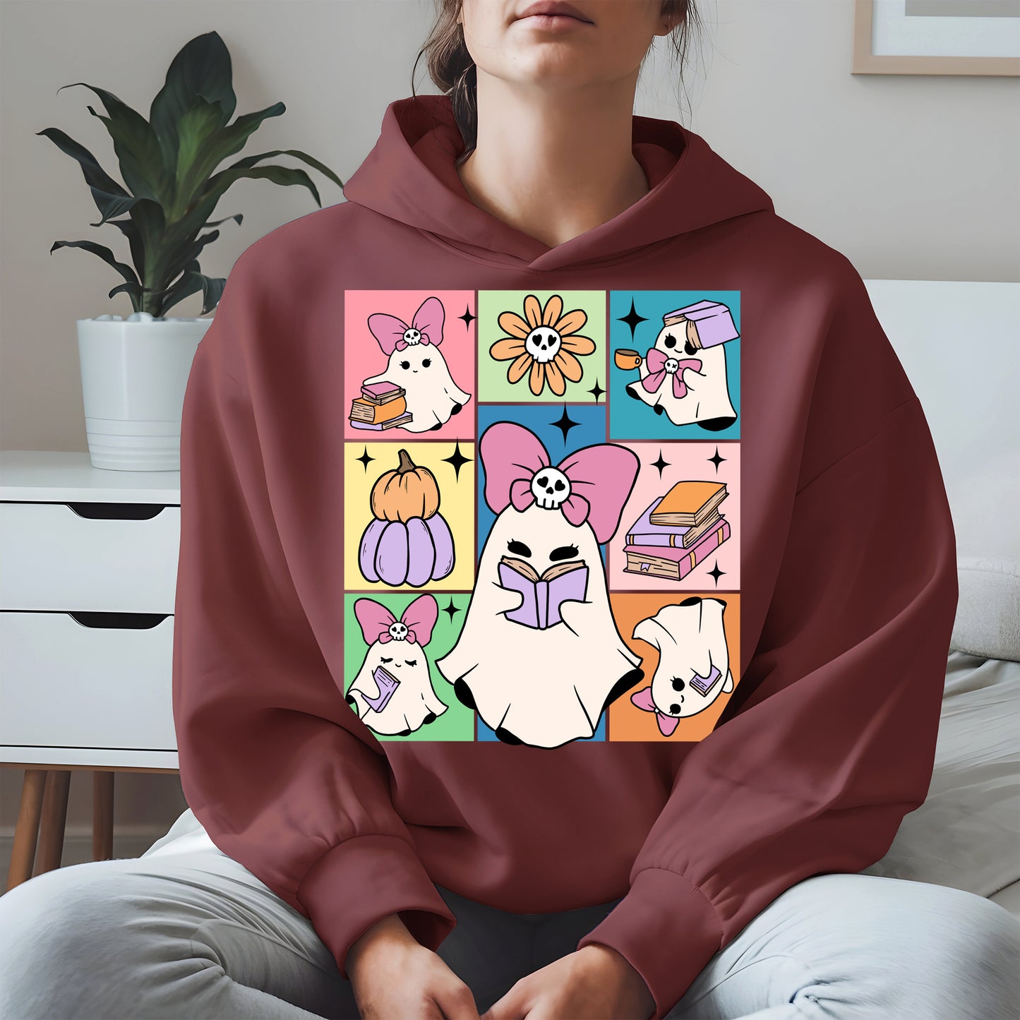 Pastel Ghost Book Lover Halloween Shirt