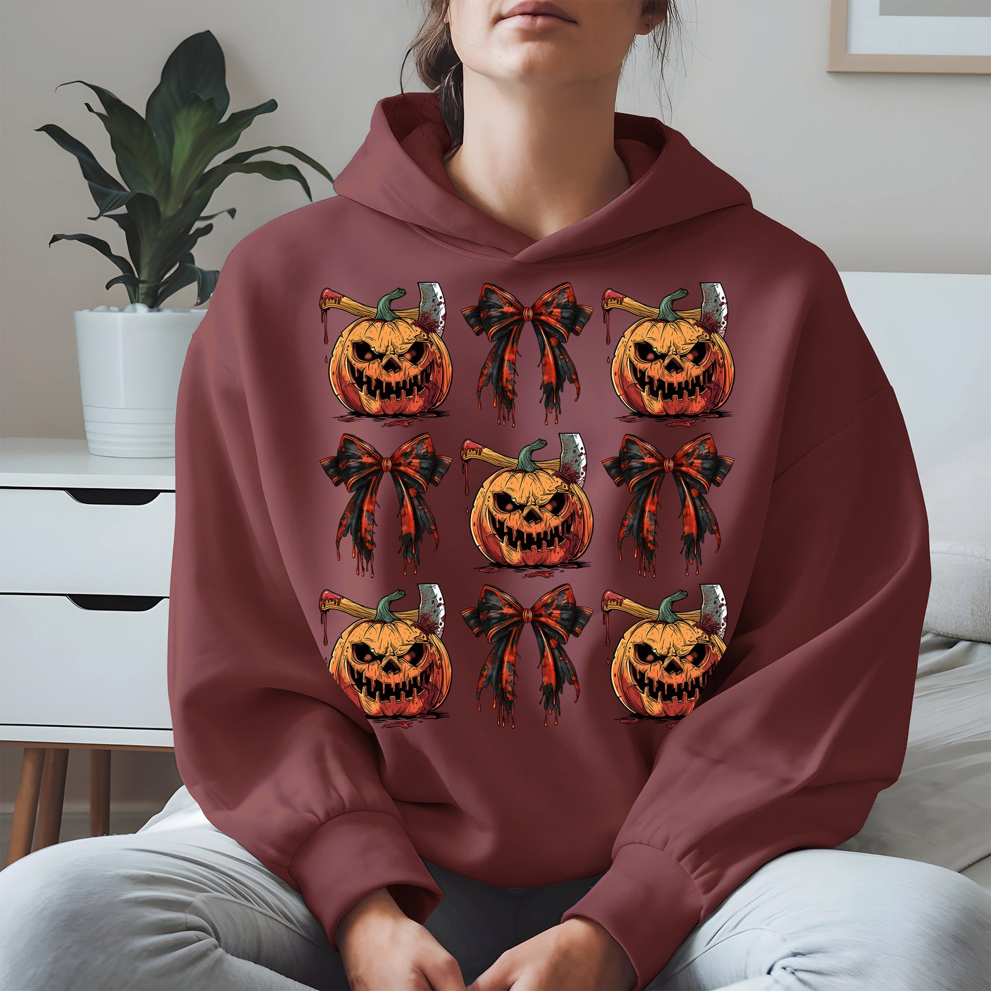 Bloody Pumpkin and Bow Halloween Shirt