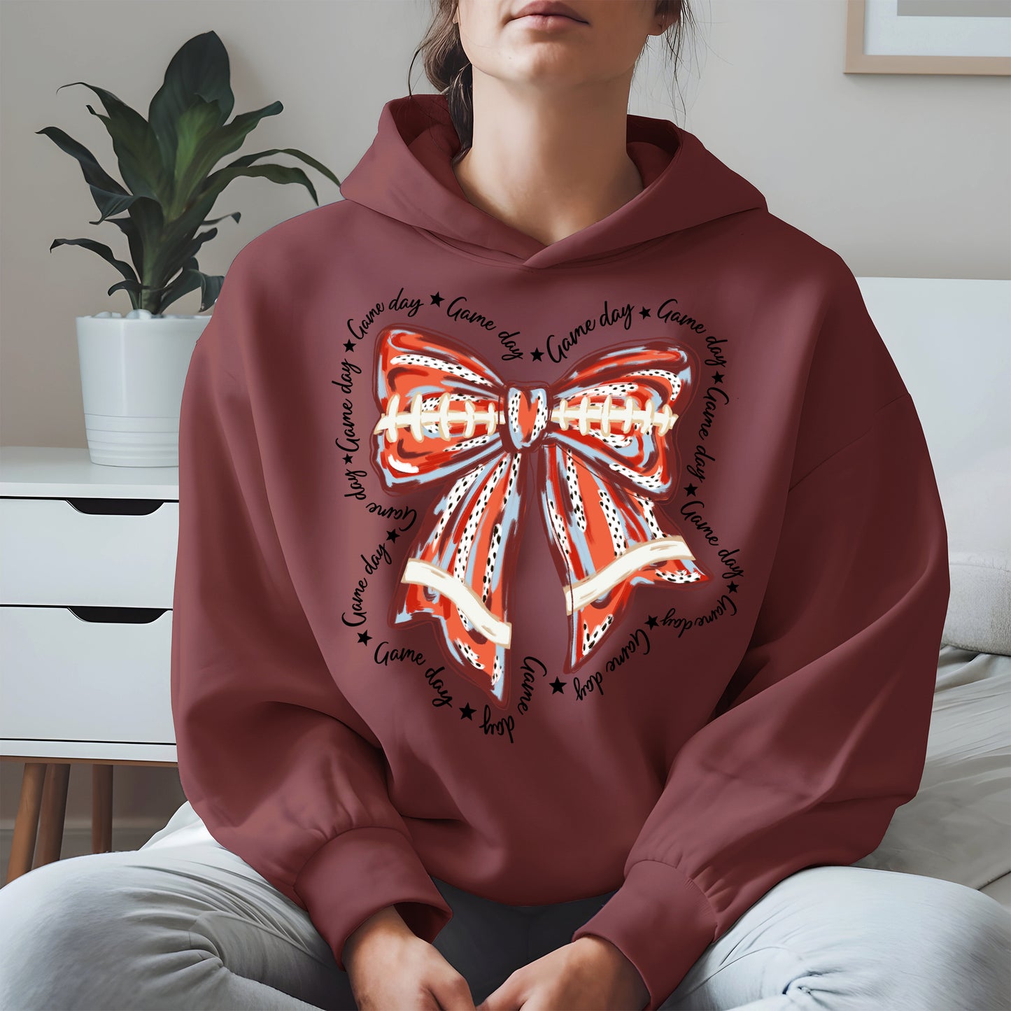 Baseball Bow Shirt Sport Tee Hoodie Sweatshirt Gift for Fans and Moms