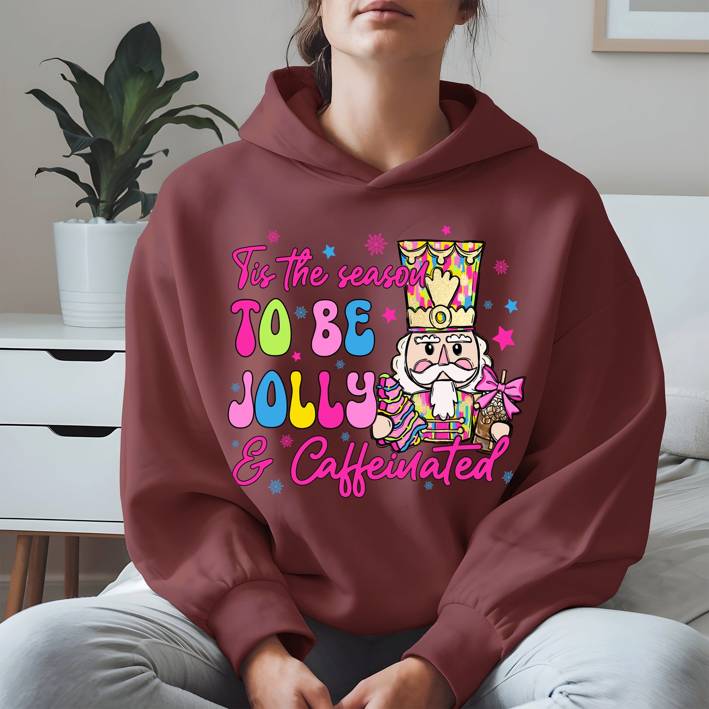 Tis the Season To Be Jolly and Caffeinated Christmas Shirt
