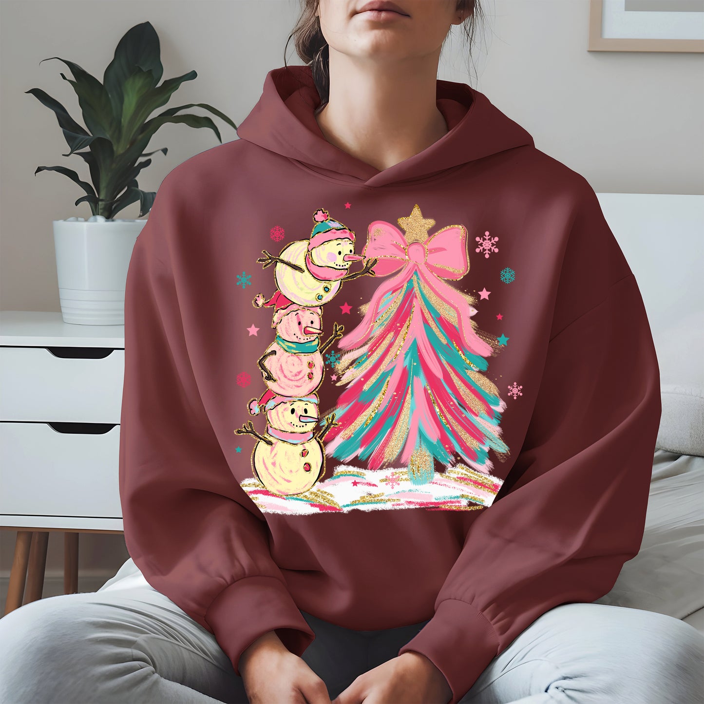 Stacked Snowmen Christmas Tree Shirt