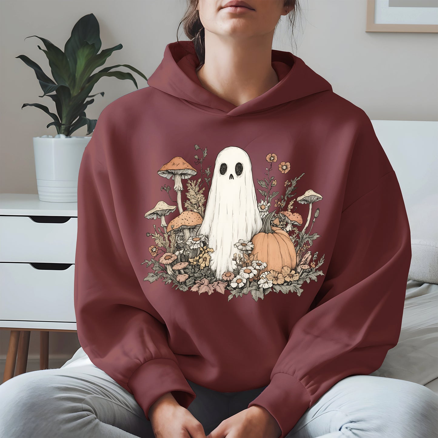 Retro Floral Ghost halloween shirt