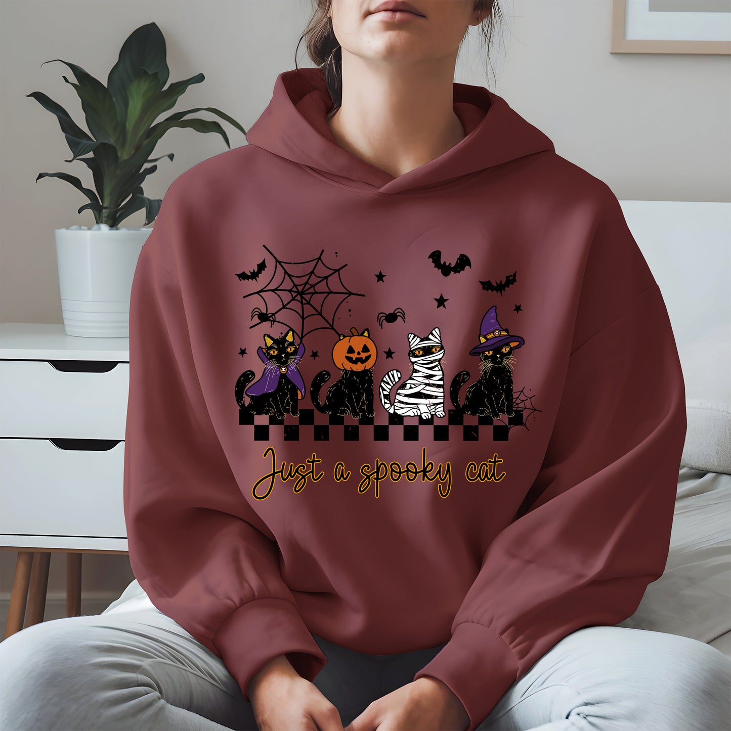 Just a spooky cat halloween shirt