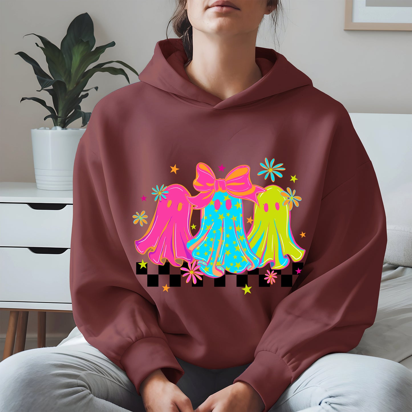 Retro Neon Cute Ghost halloween shirt