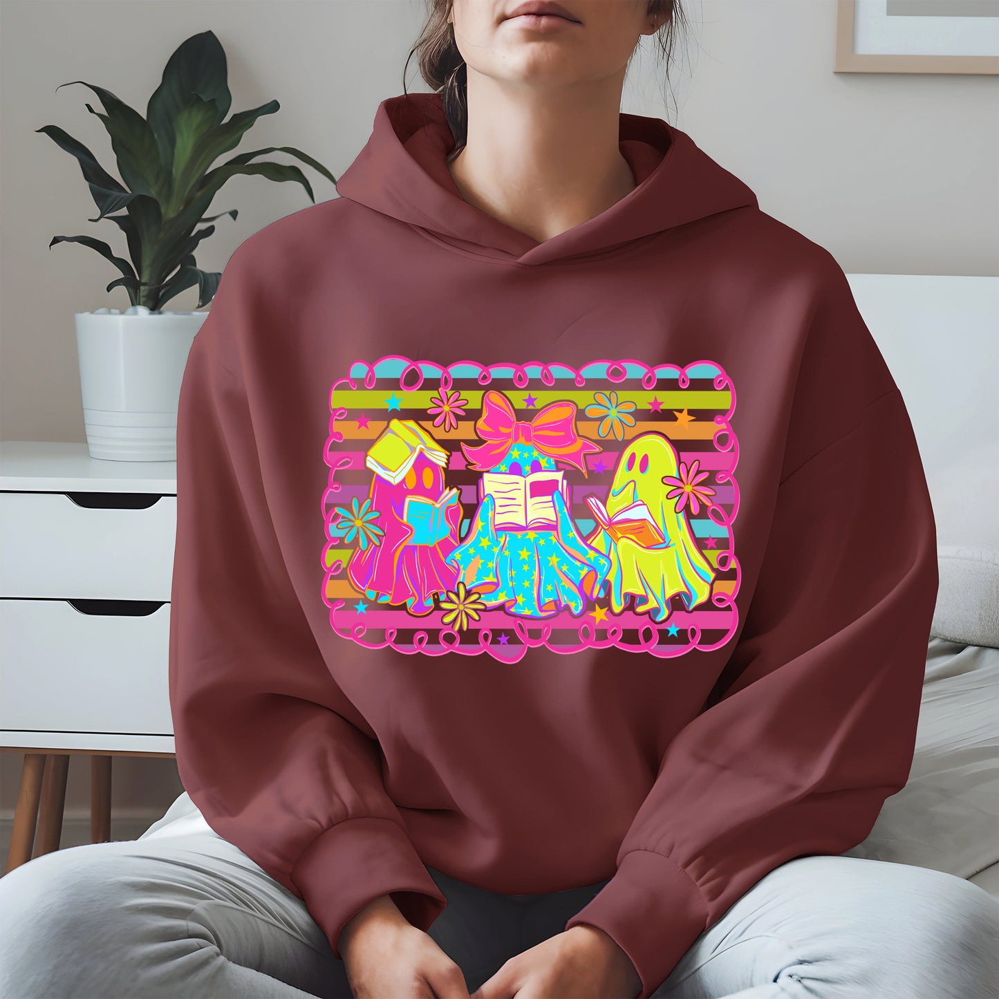 Halloween ghost book shirt and hoodle