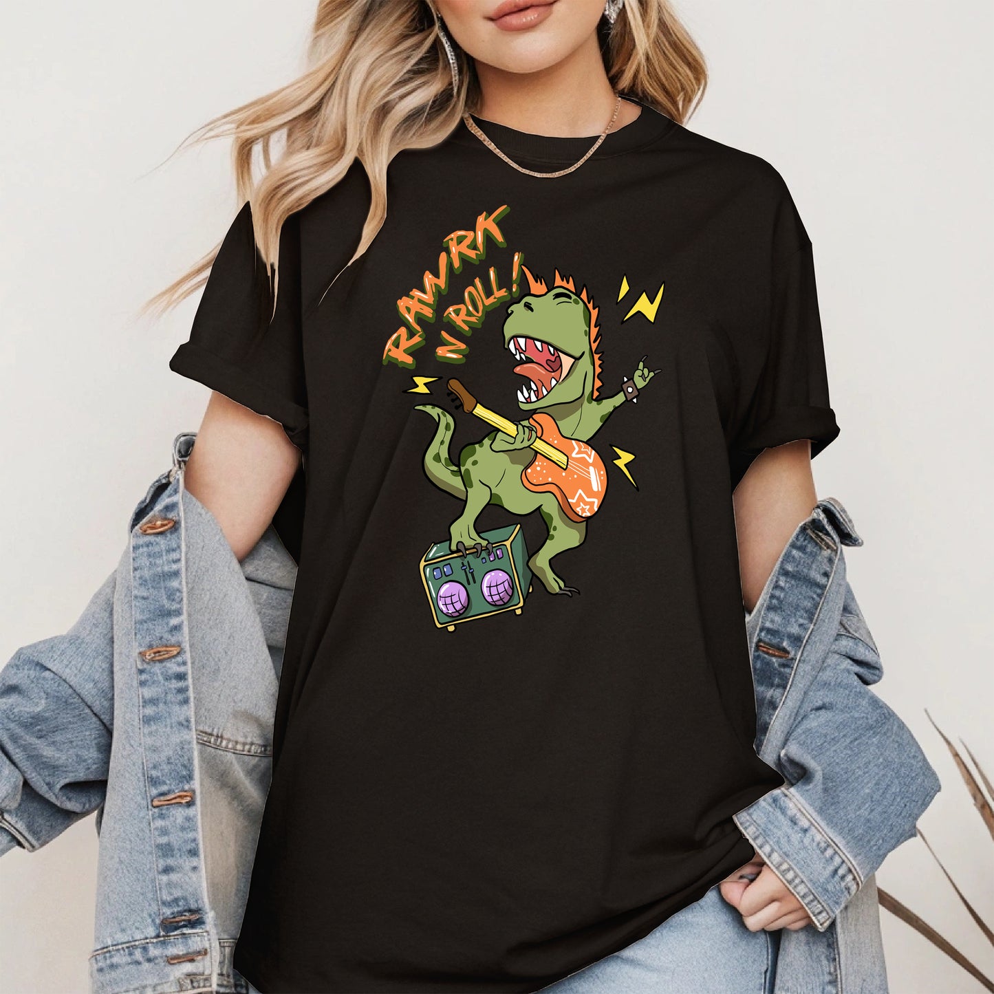 Rawrk N Roll Dinosaur Shirt