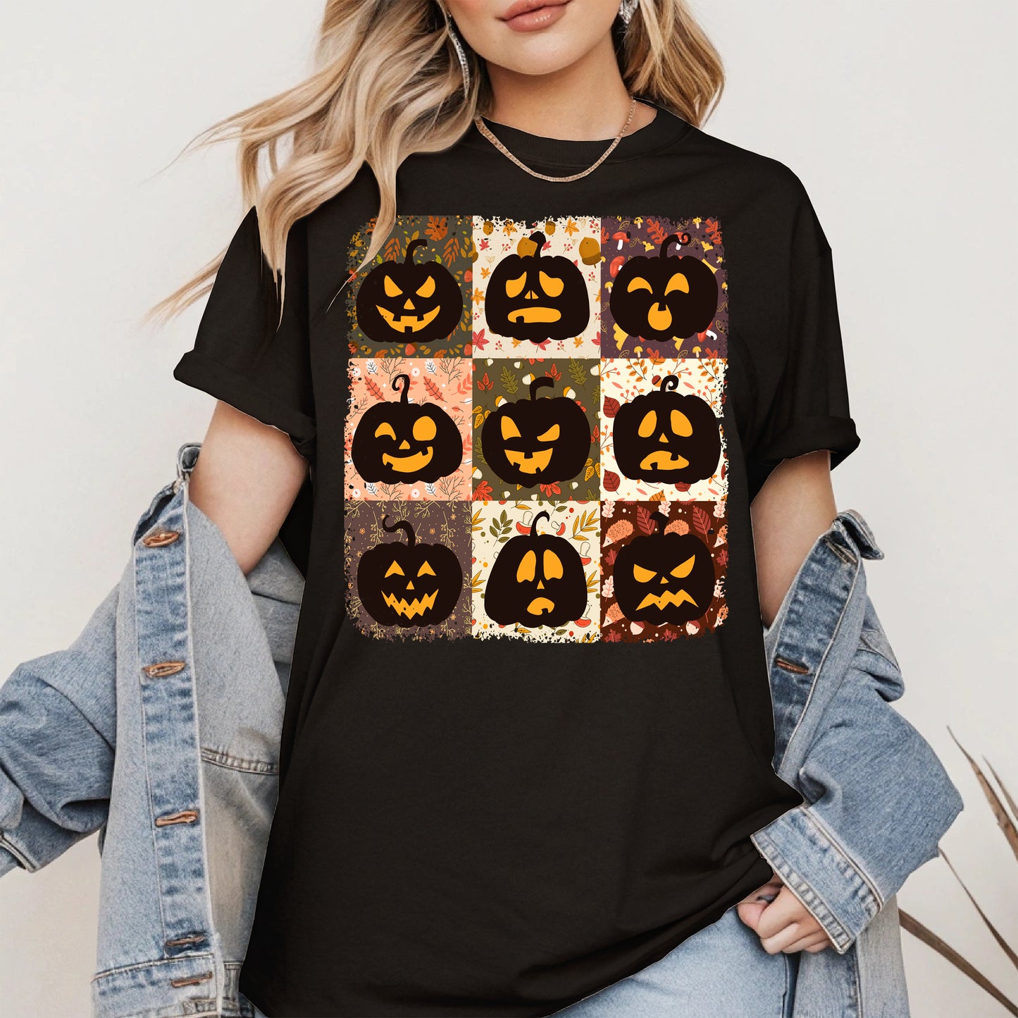 Funny Pumpkin Faces Shirt Hoodie Sweatshirt for Halloween Lovers