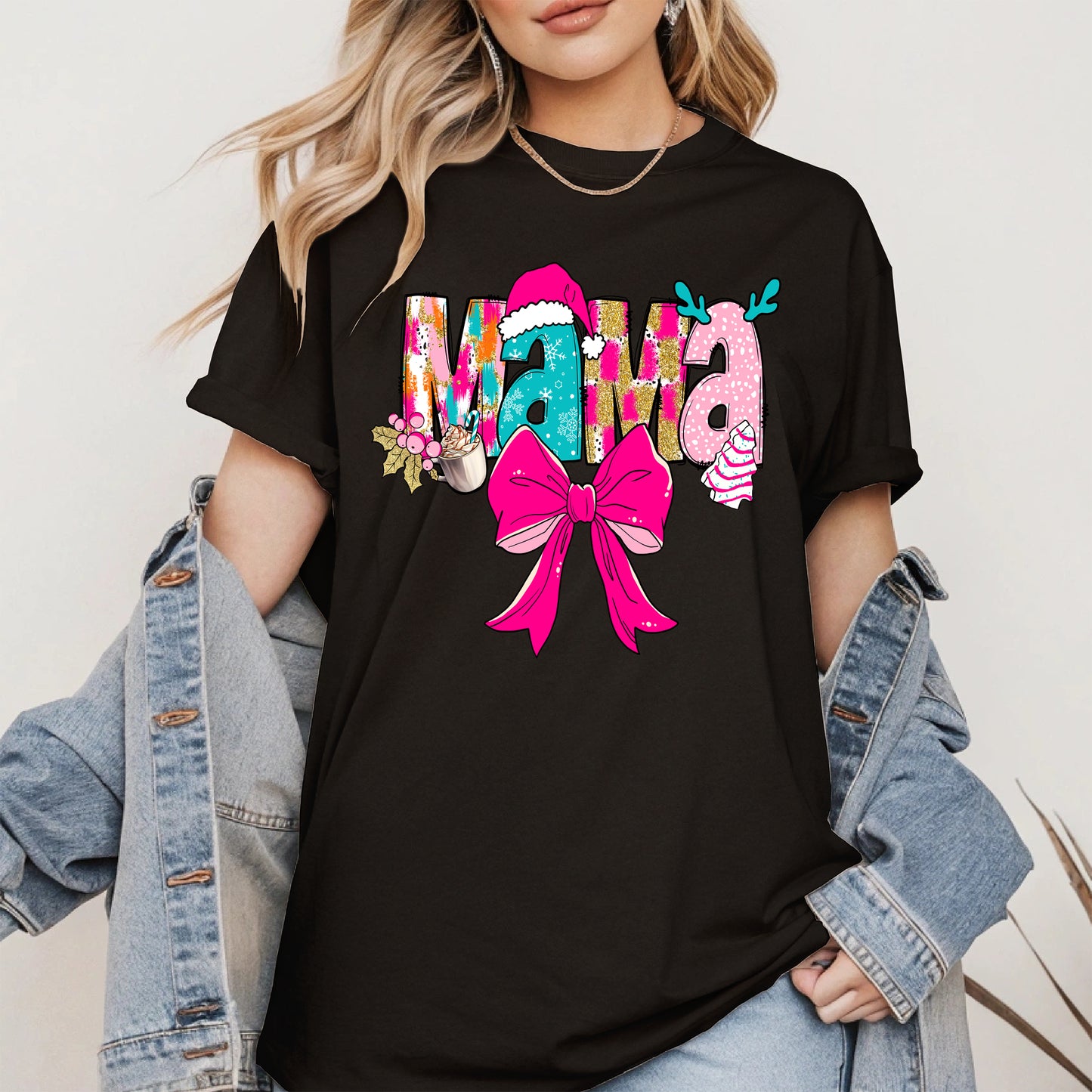 Merry Christmas Mama Shirt Cute Holiday Gift