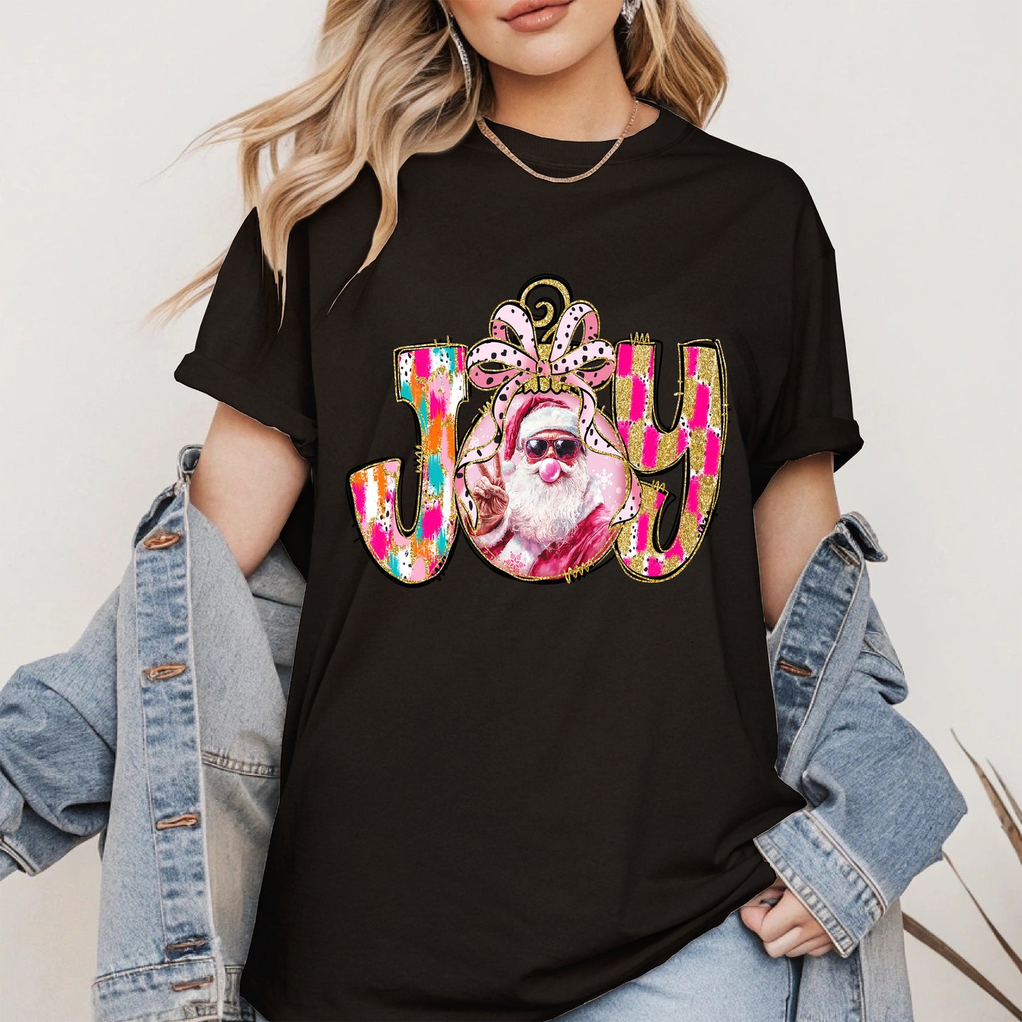 Joy Christmas Shirt Santa Cool Holiday Gift