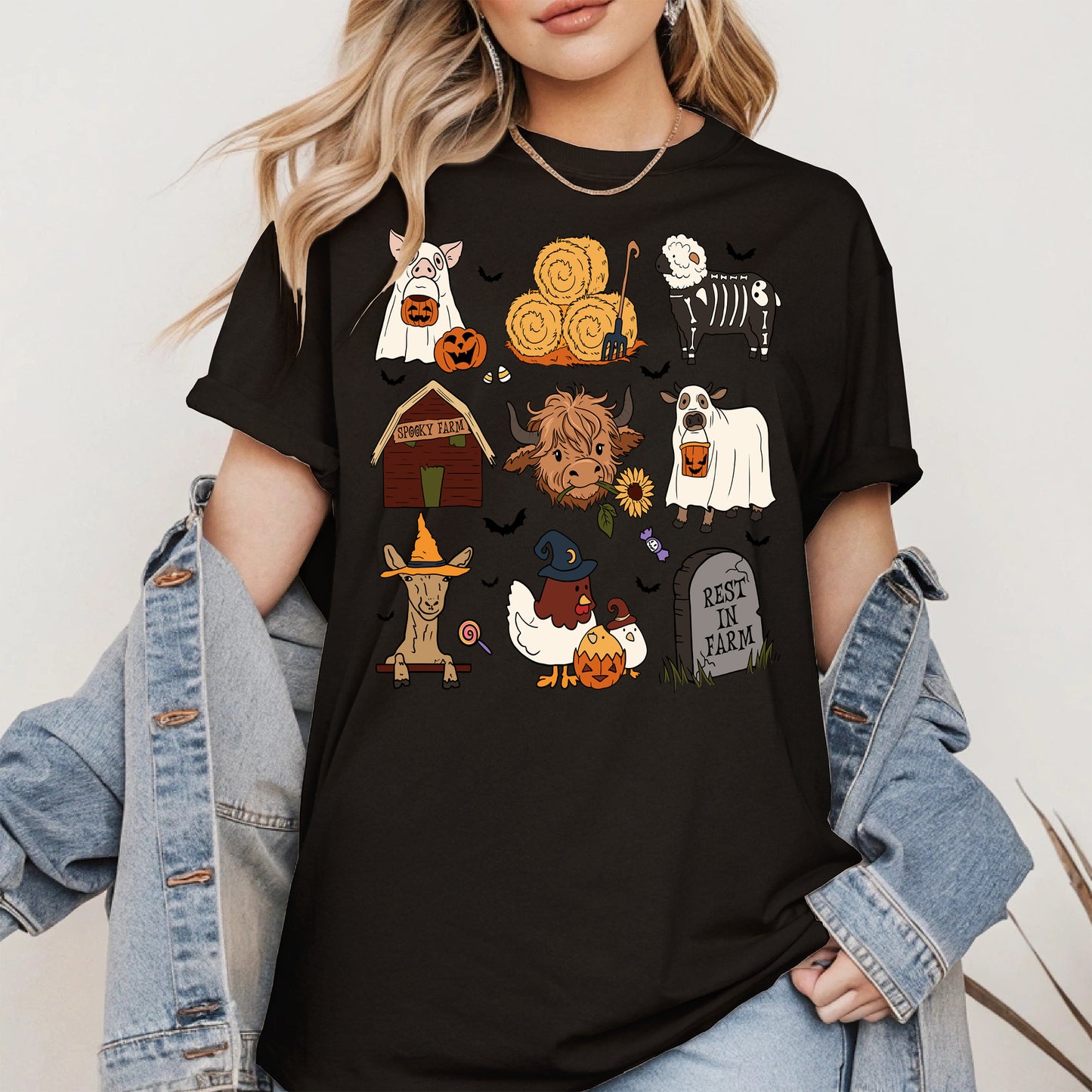 Spooky Cute Halloween Farm Animal Shirt