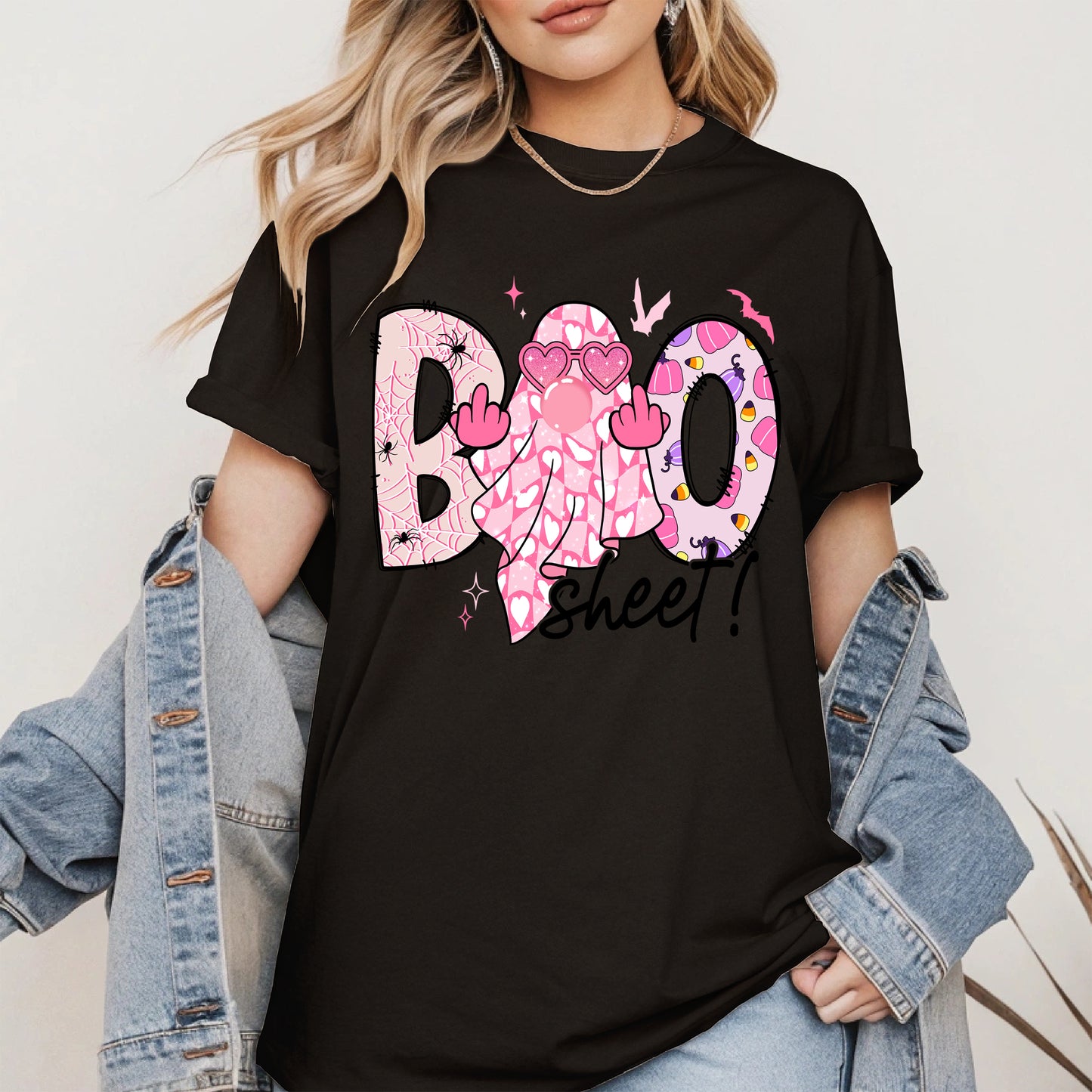 Pink Sassy Ghost Boo Shirt - Cute Halloween Attitude Tee