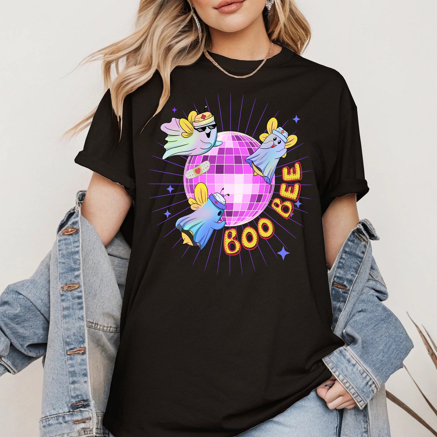 Boo Bee – Cute Disco Ghost Nurse Bee Shirt