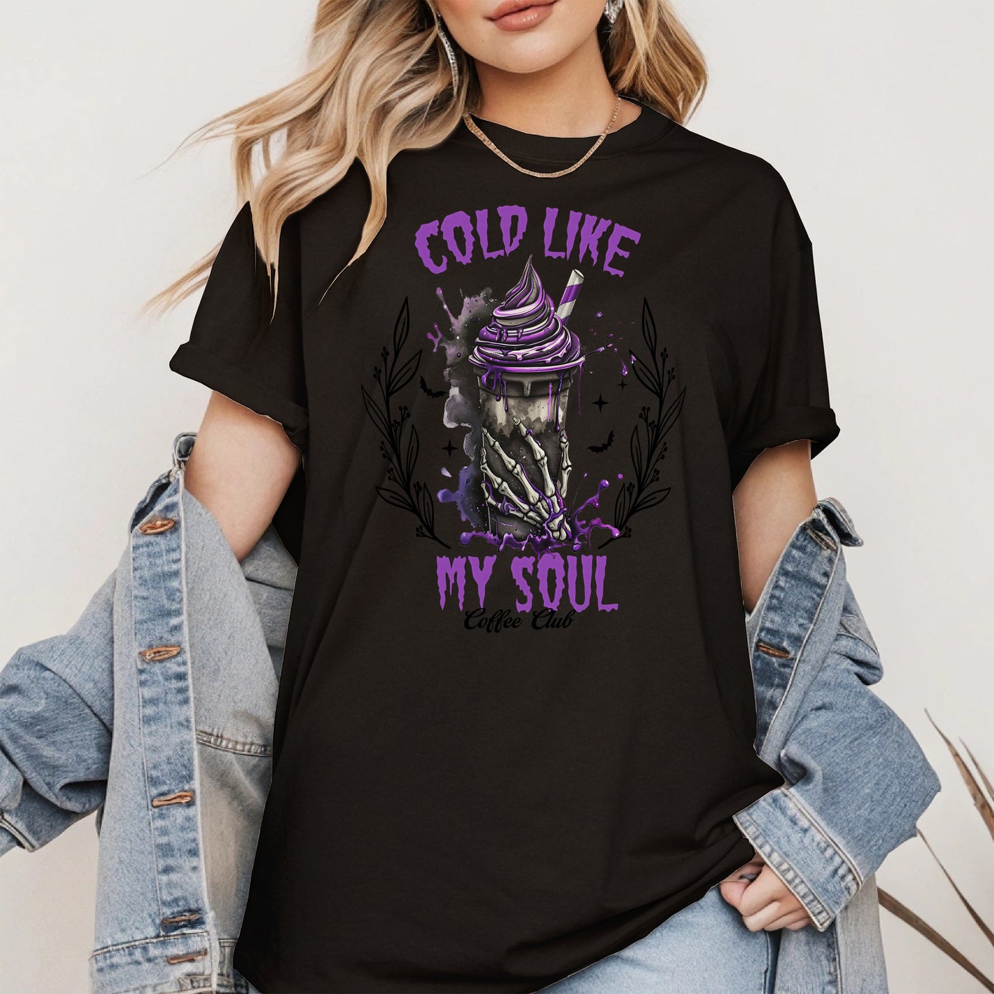 Cold Like My Soul Skeleton Drink Halloween Shirt