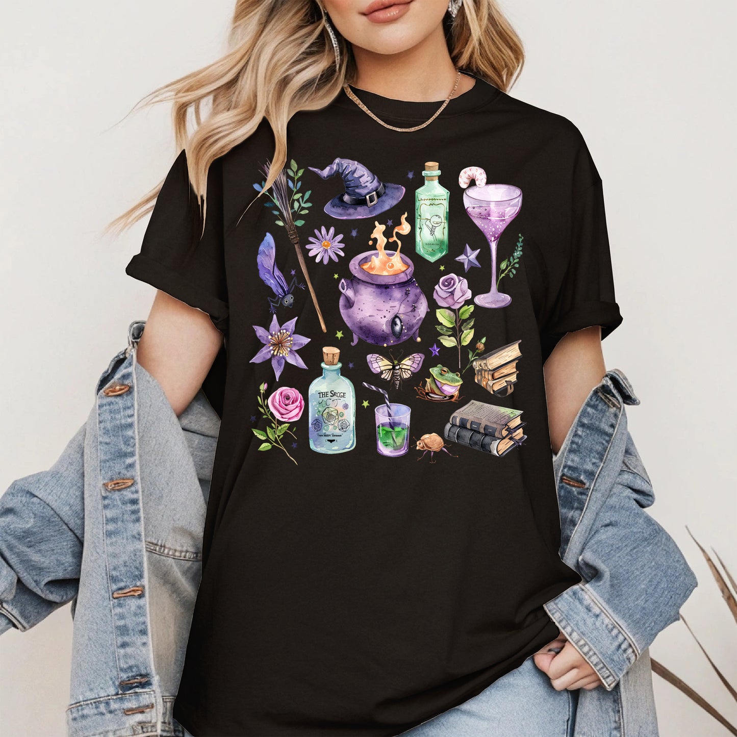 Witchy Vibes Watercolor Potion Tee