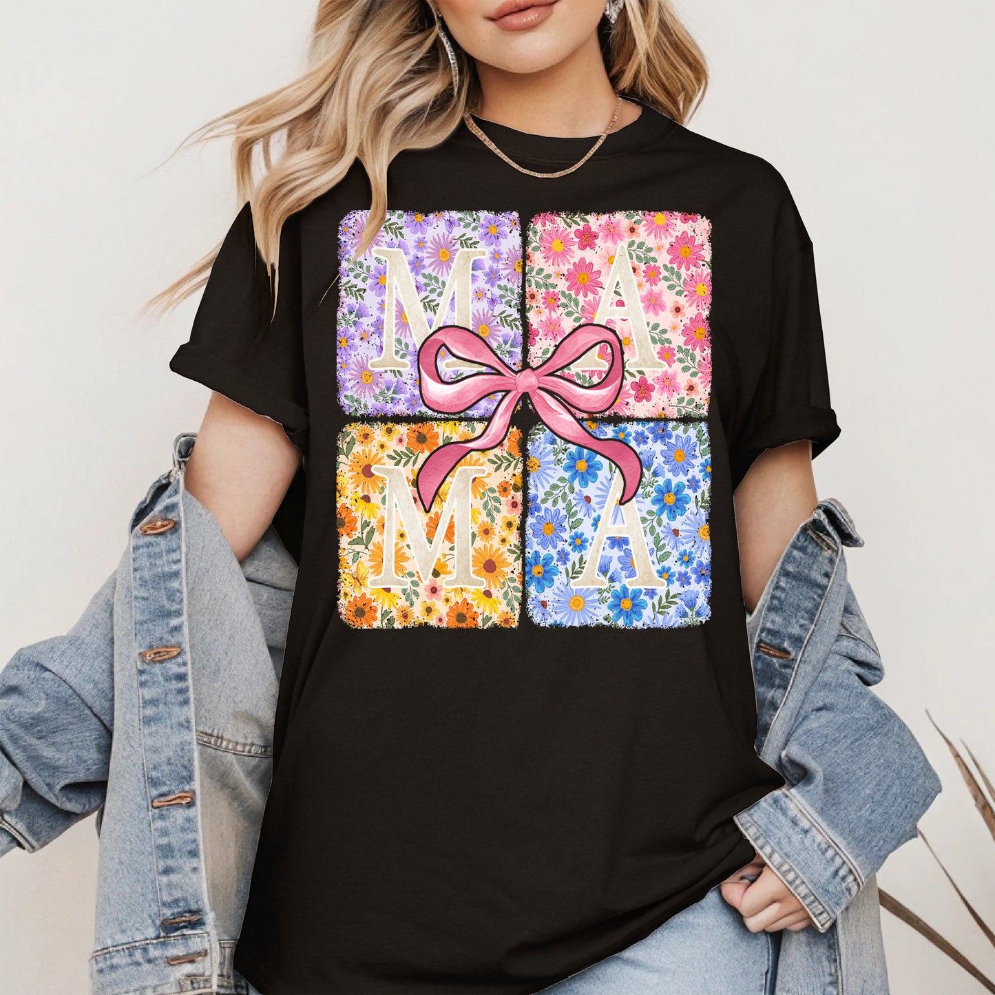 Floral MAMA Shirt Mother Tee Hoodie Sweatshirt Gift for Moms