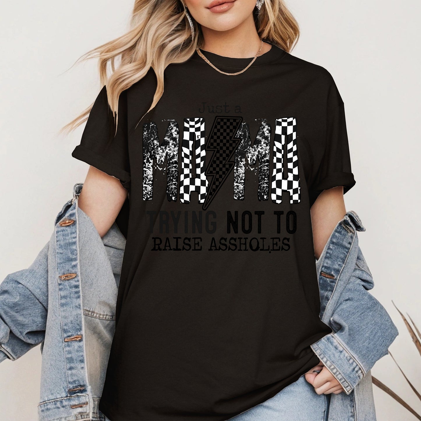 Just a Mama Trying Shirt Hoodie Sweatshirt Gift for Moms