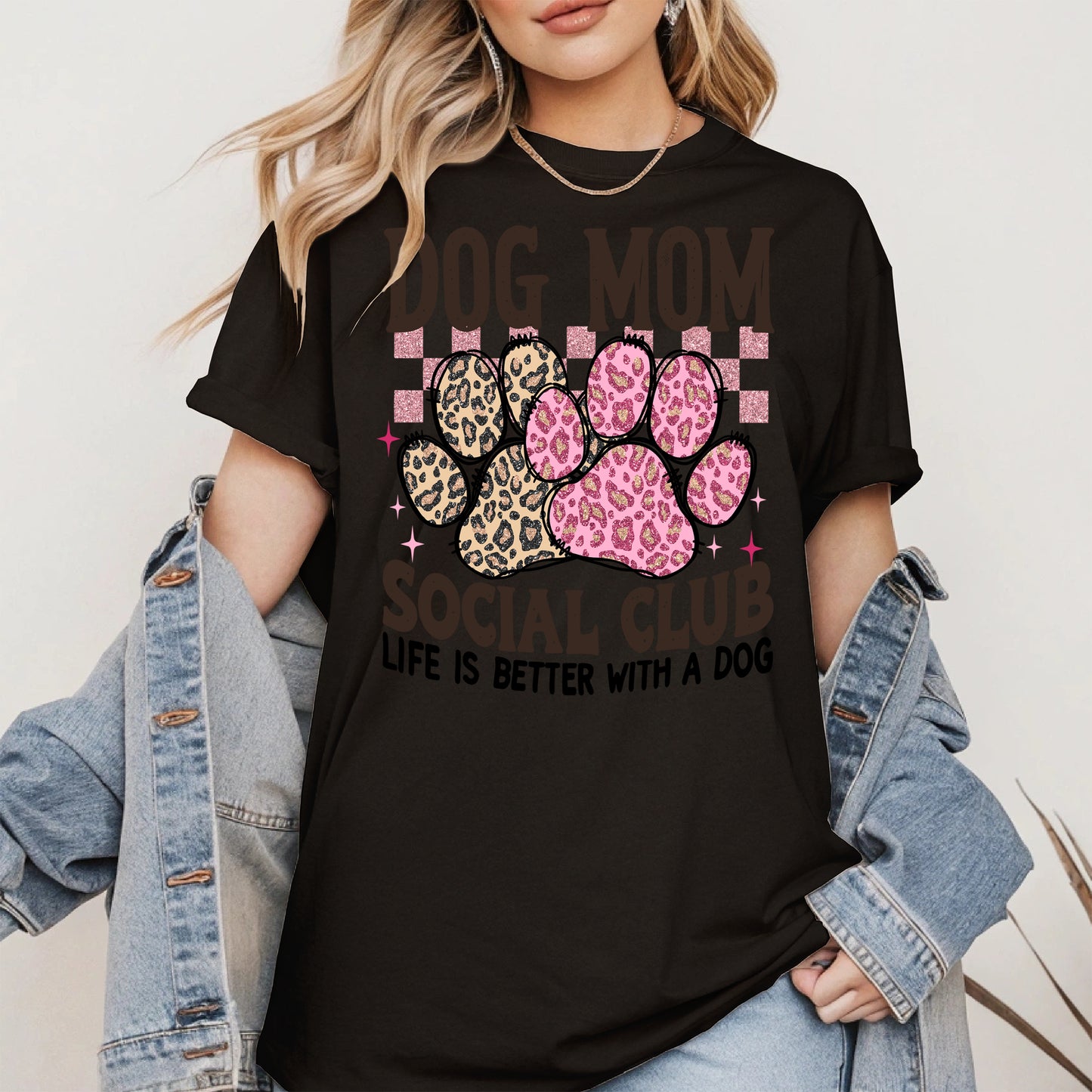 Dog Mom Social Club Shirt Hoodie Sweatshirt Gift for Pet Moms