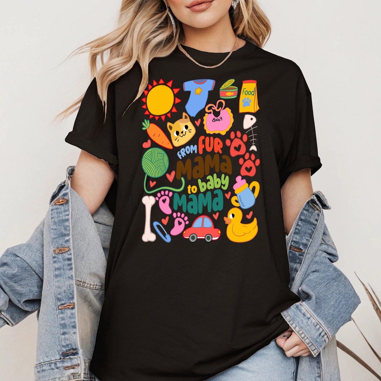 From Fur Mama to Baby Mama Shirt Hoodie Sweatshirt Gift