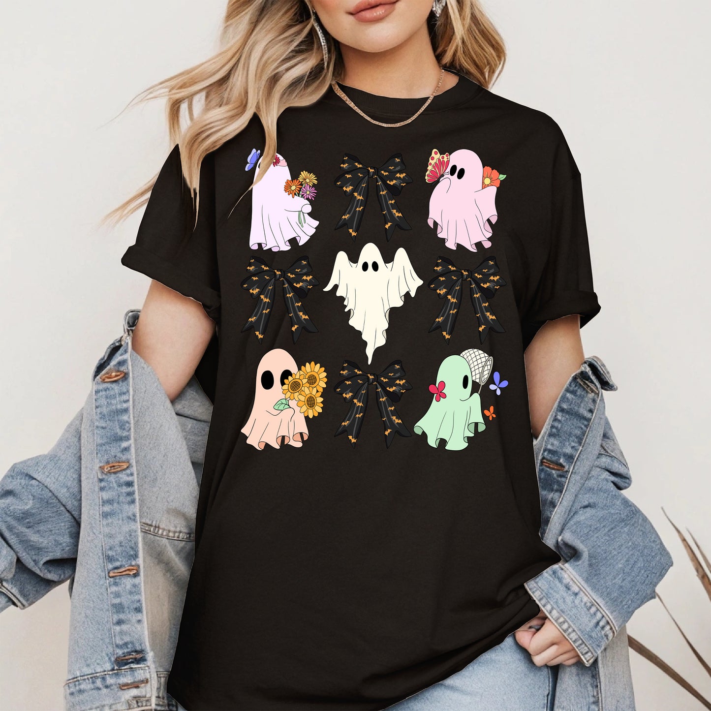 Cute Ghost and Bow Halloween Shirt