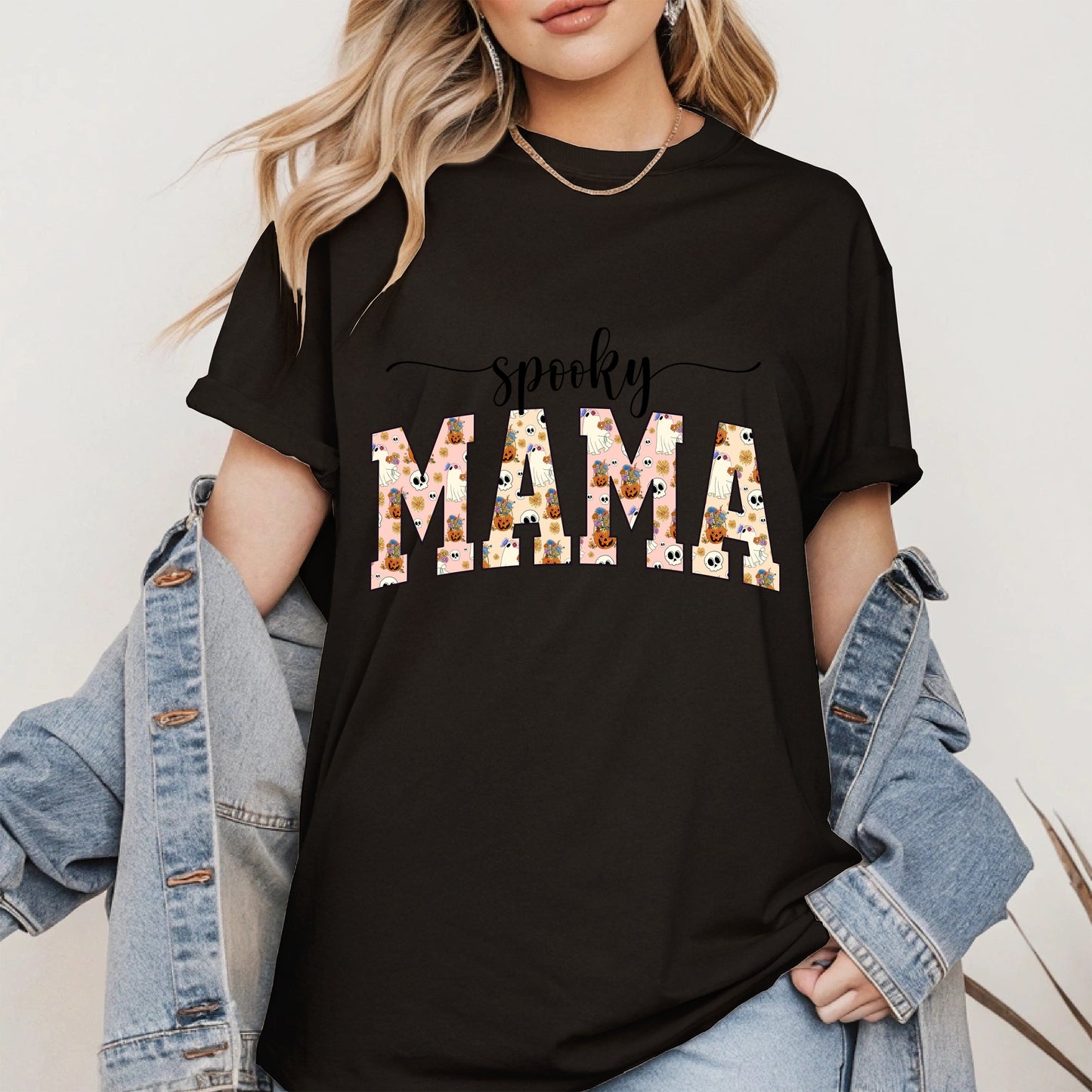 Halloween Mama Shirt for Moms Cute Ghost