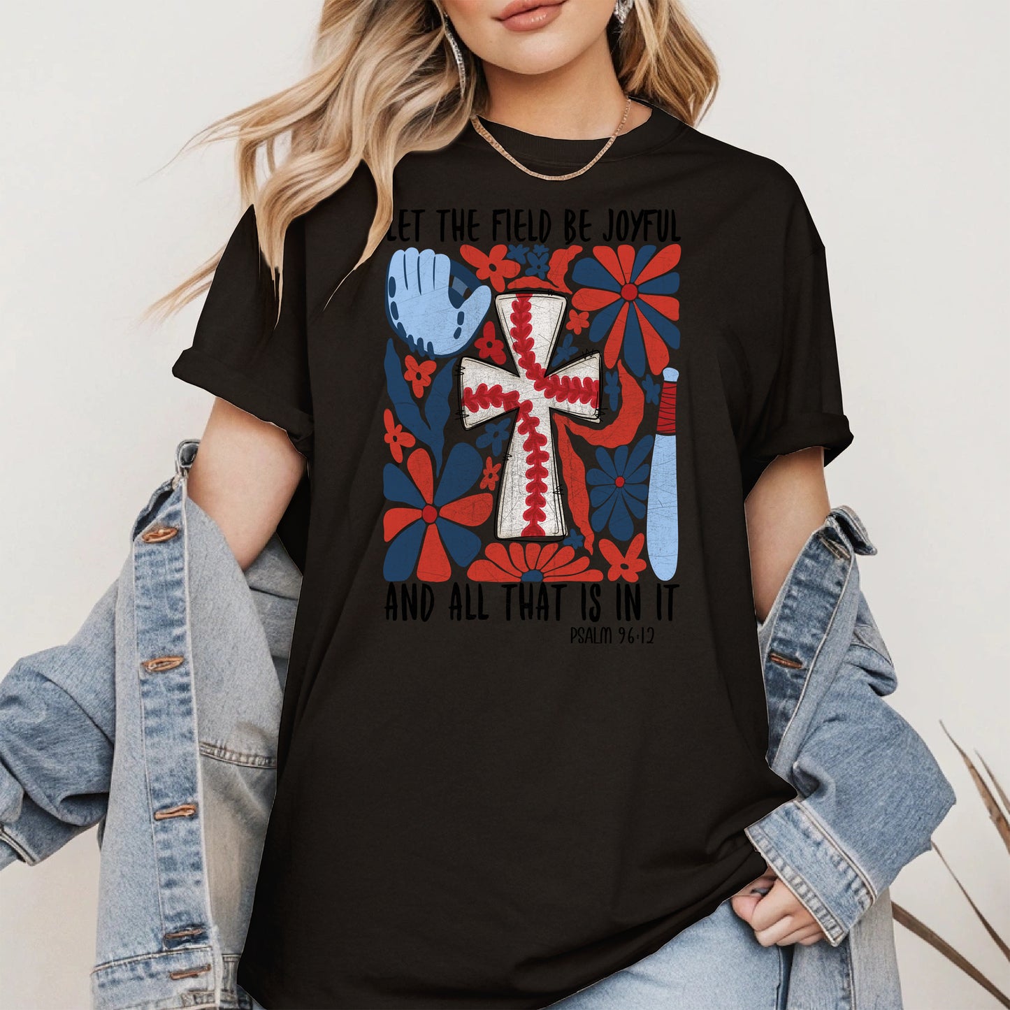 Faith Baseball Floral Shirt Sport Tee Hoodie Sweatshirt Gift for Fans