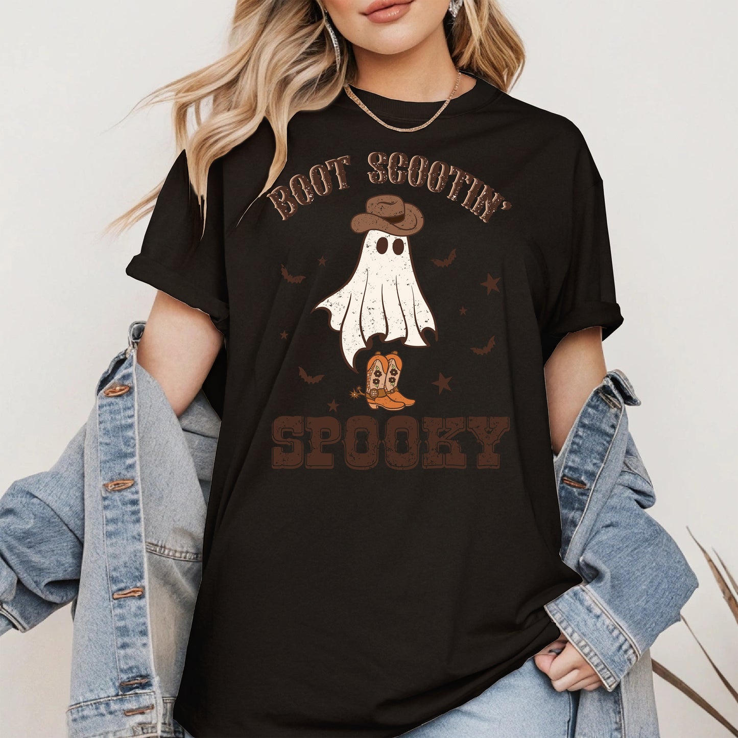 Boot Scootin Spooky Ghost Tee