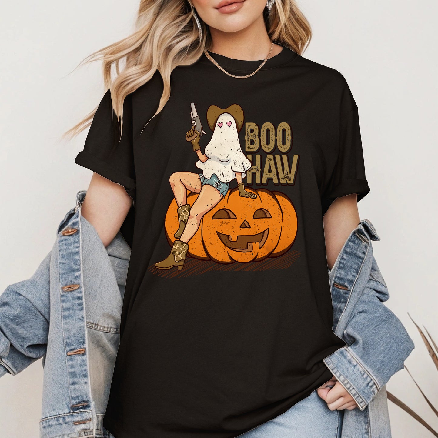 Boo Haw Halloween Cowgirl Tee