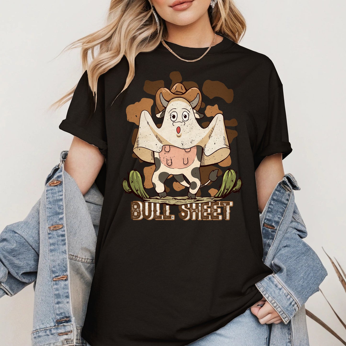 Bull Sheet Funny Ghost Cow Tee