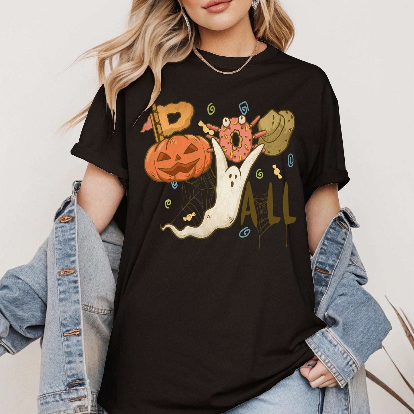 Boo Yall Cute Halloween Fall Tee