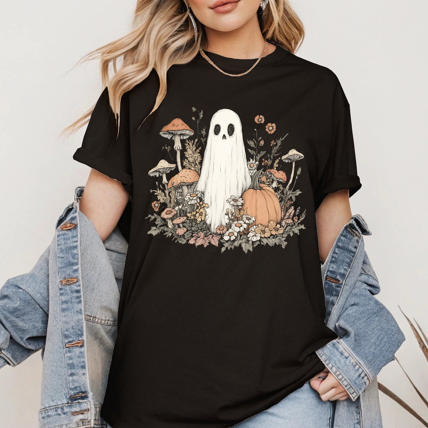 Retro Floral Ghost halloween shirt