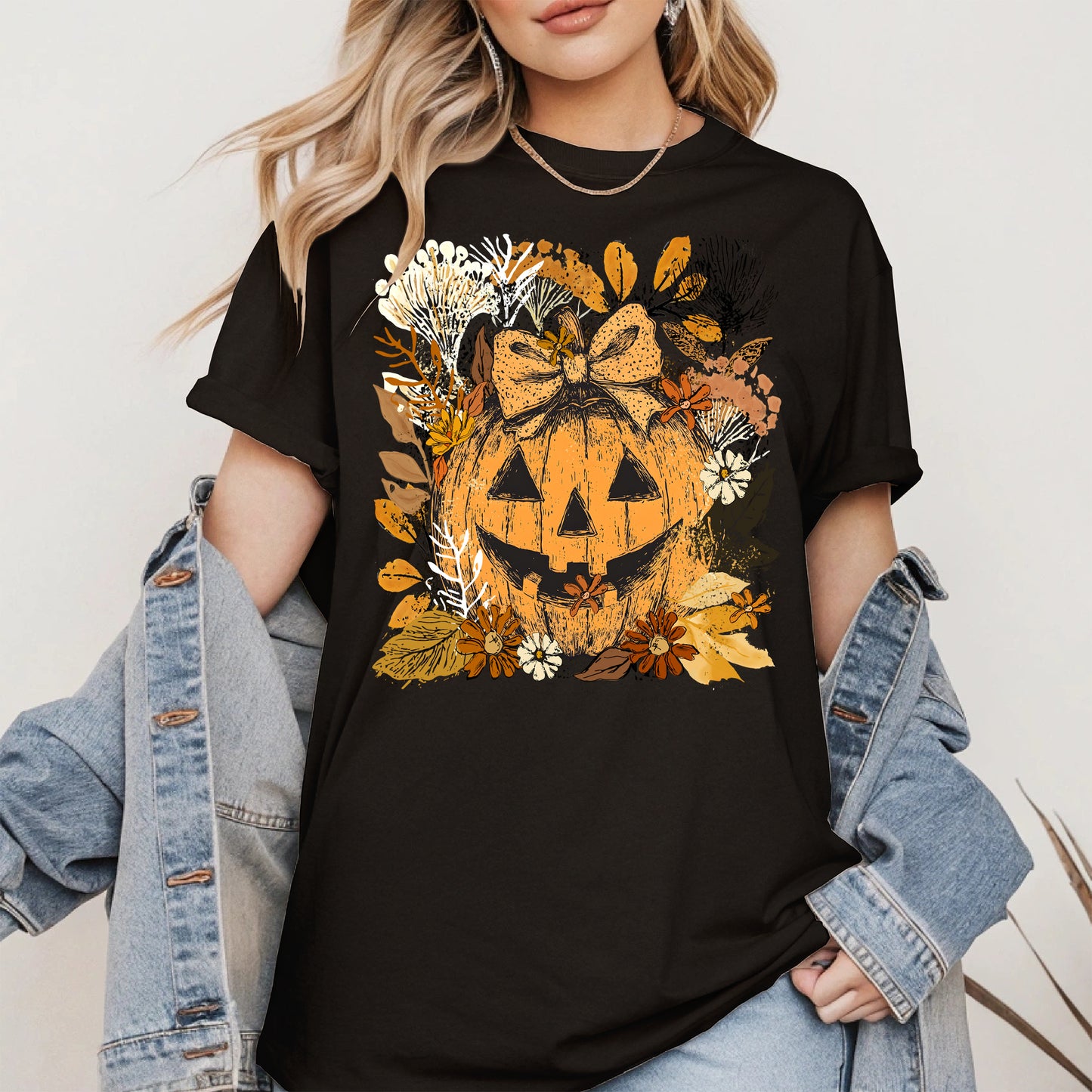 Halloween Pumpkin Coquette Bow shirt