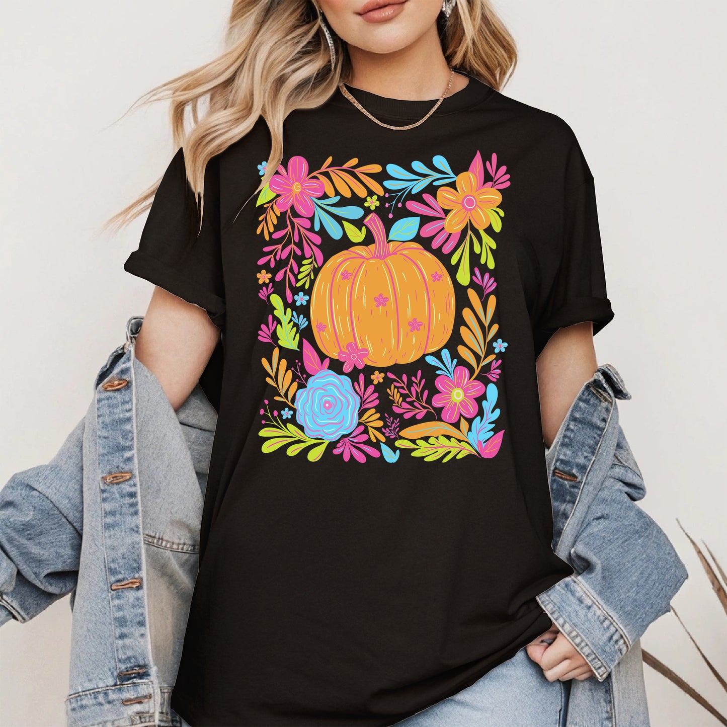 Neon Pumpkin halloween shirt